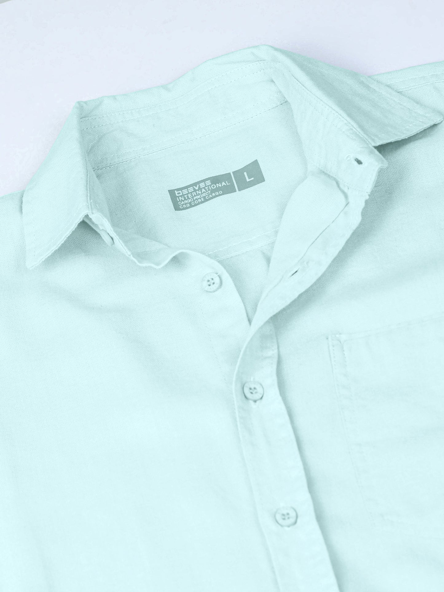 Half Sleeve Single Pocket Mint Color Shirt