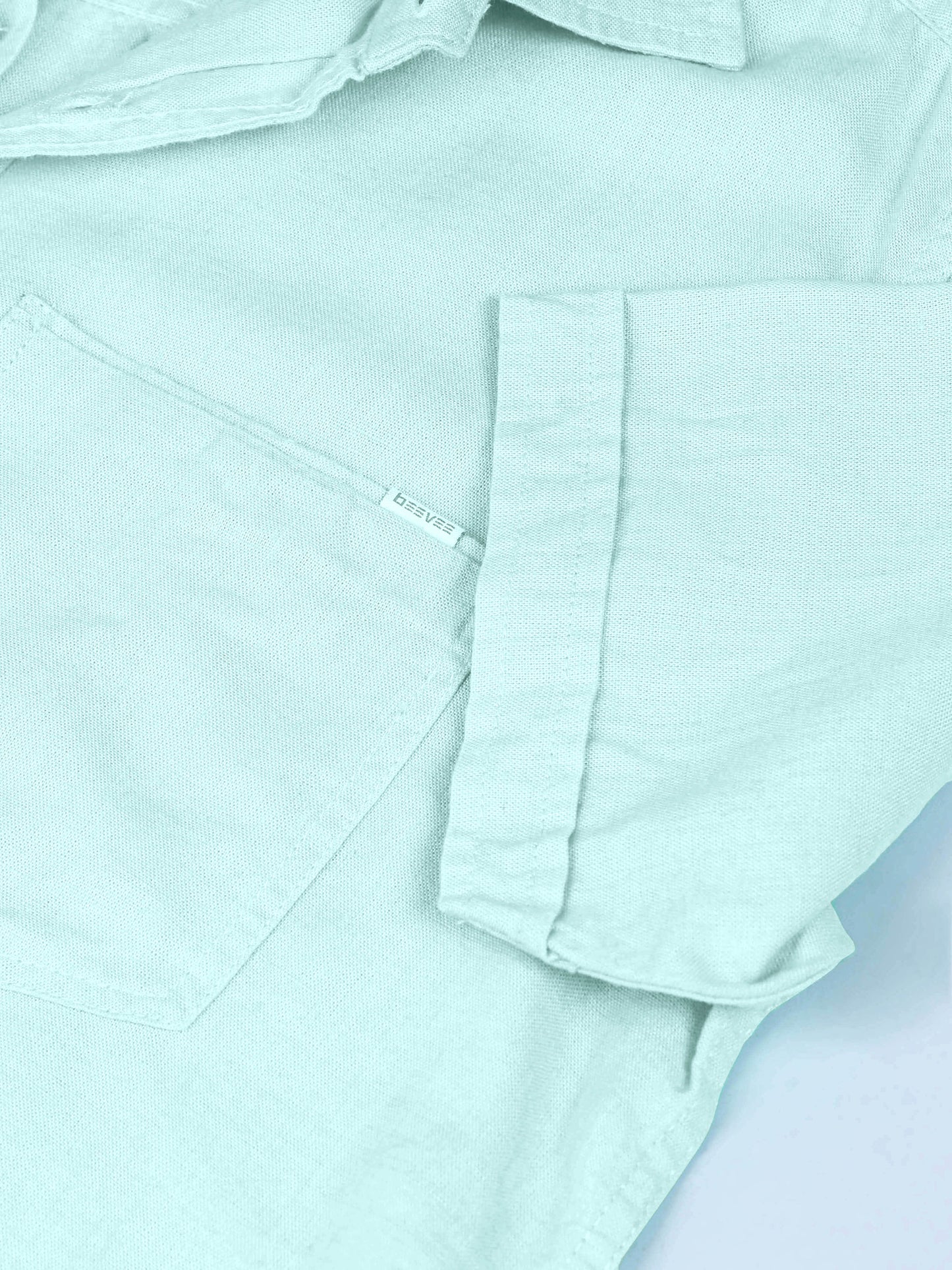 Half Sleeve Single Pocket Mint Color Shirt