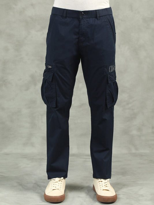 Navy Elasticated Waist Cargo Lounge Pants