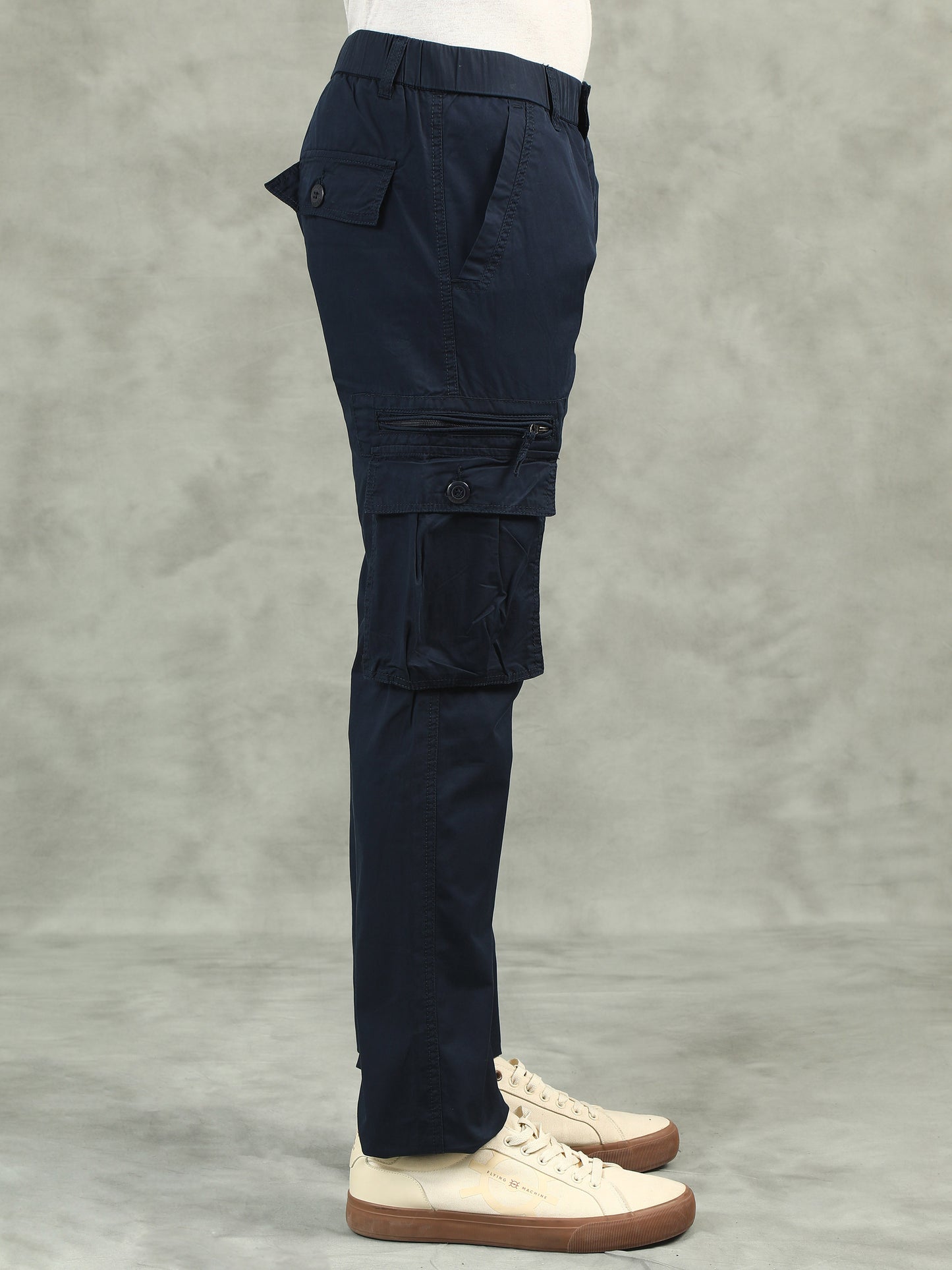 Navy Elasticated Waist Cargo Lounge Pants