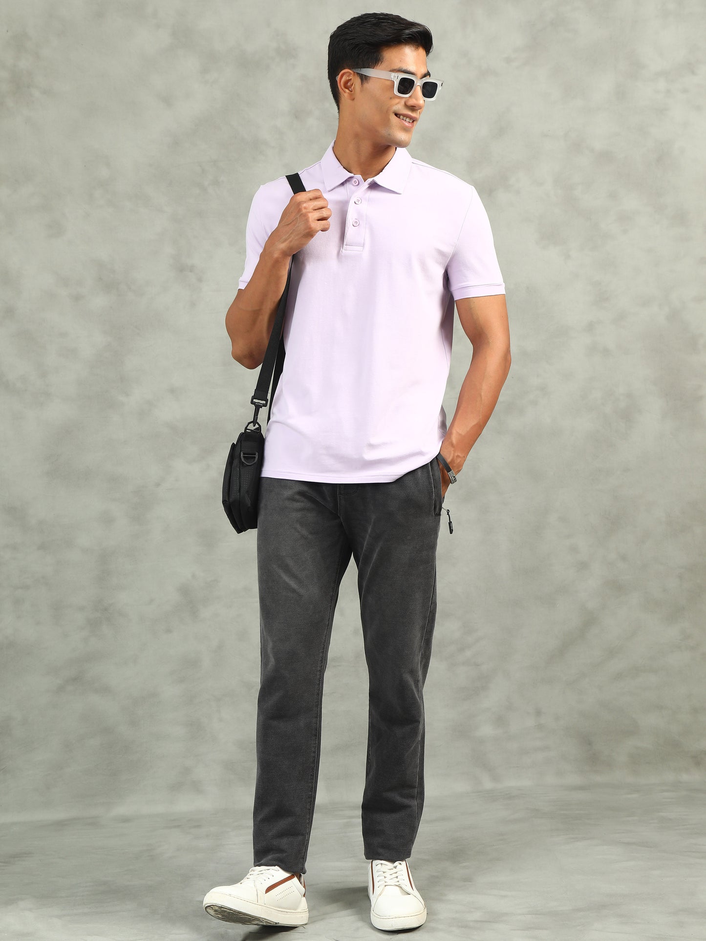 Black Washed Elasticated Knit Denim Lounge Pants