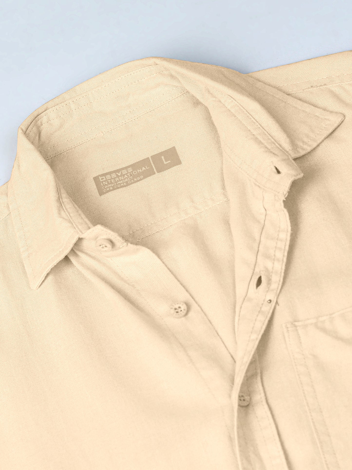 Half Sleeve Single Pocket Light Orange Color Shirt