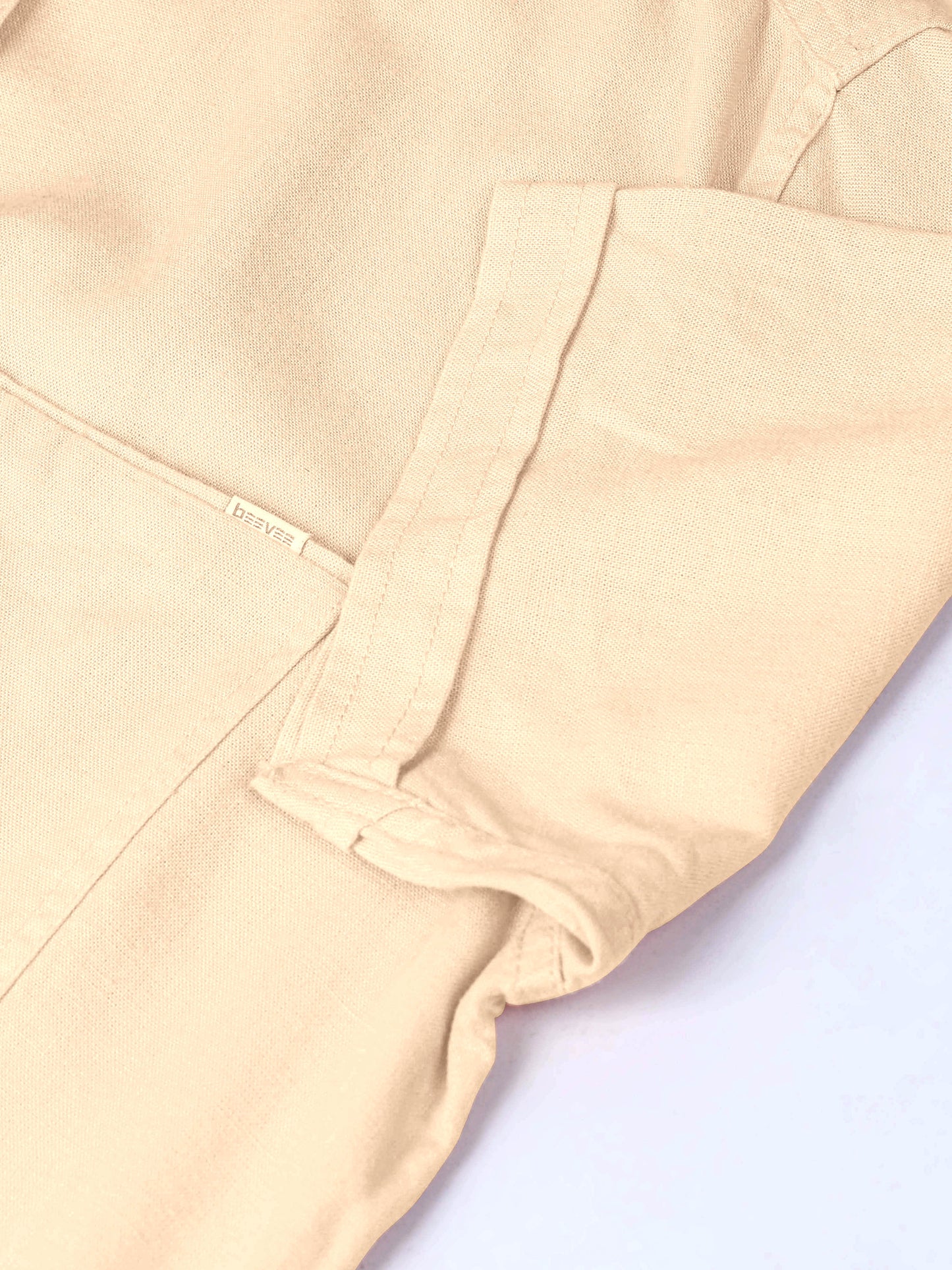 Half Sleeve Single Pocket Light Orange Color Shirt