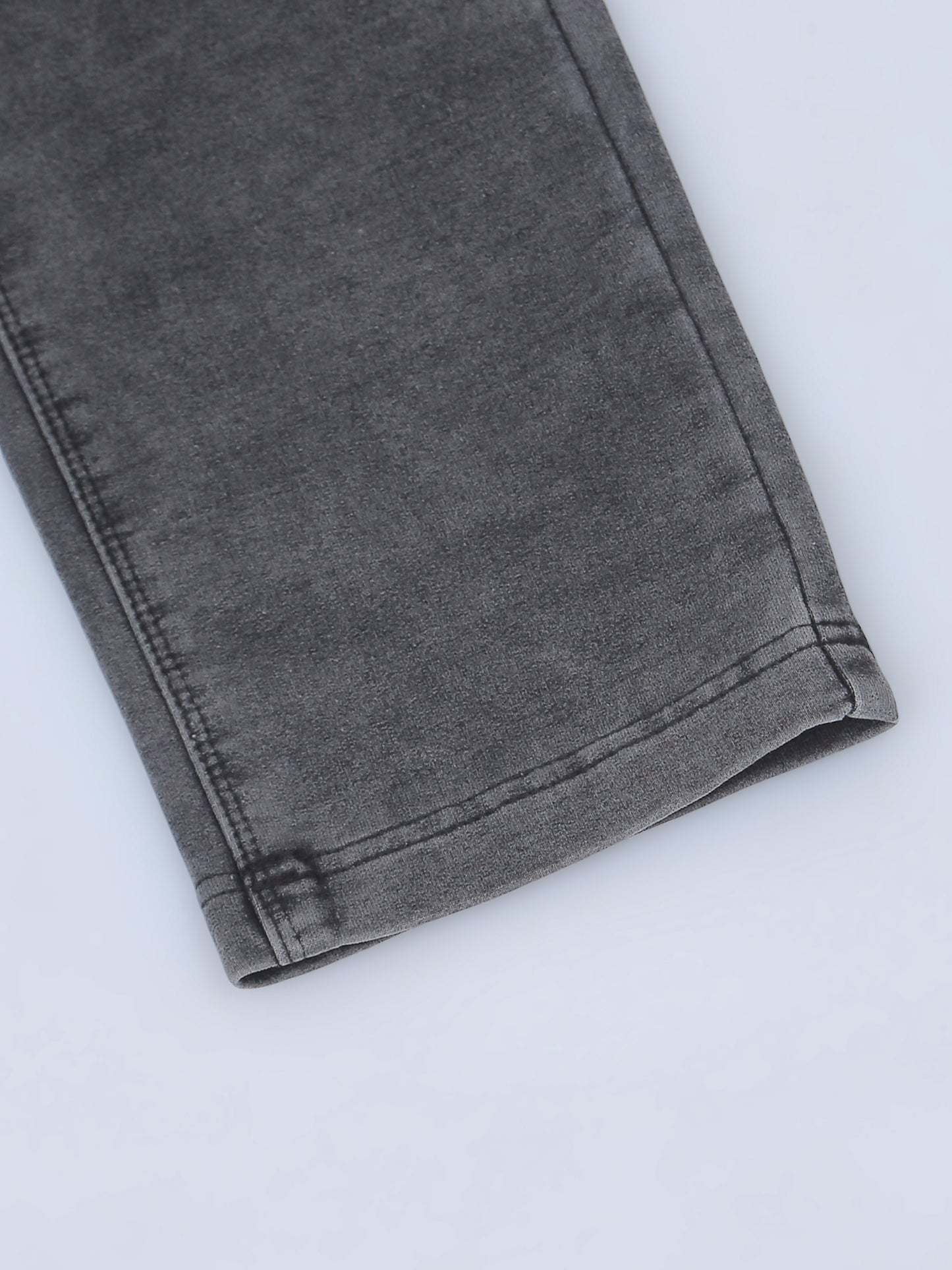 Black Washed Elasticated Knit Denim Lounge Pants