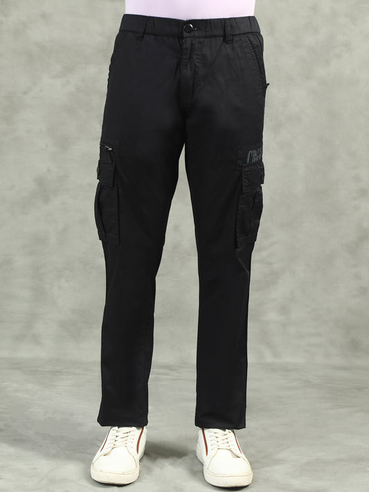 Black Elasticated Waist Cargo Lounge Pants
