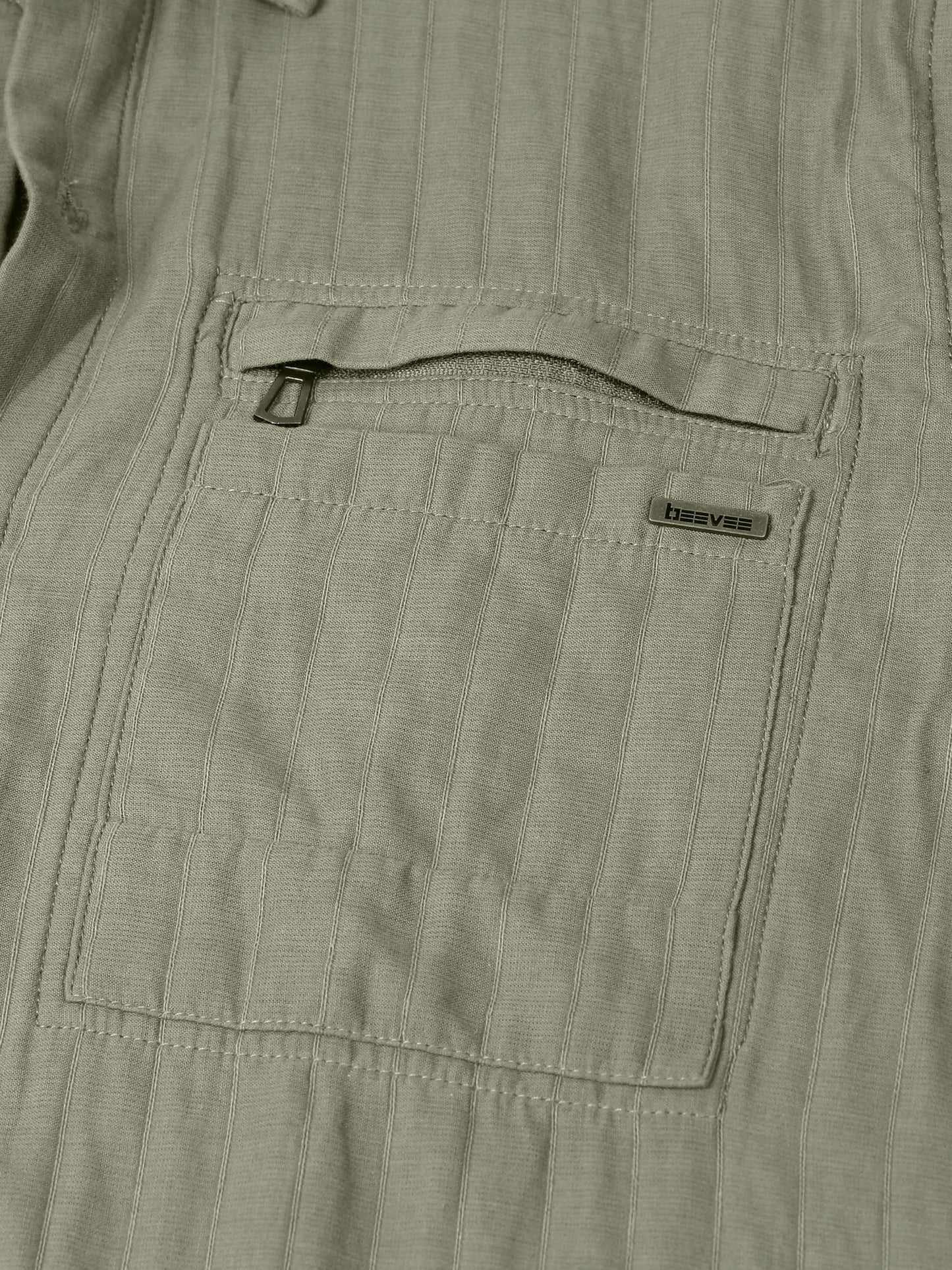 Full Sleeve Double Pocket Olive Shirt