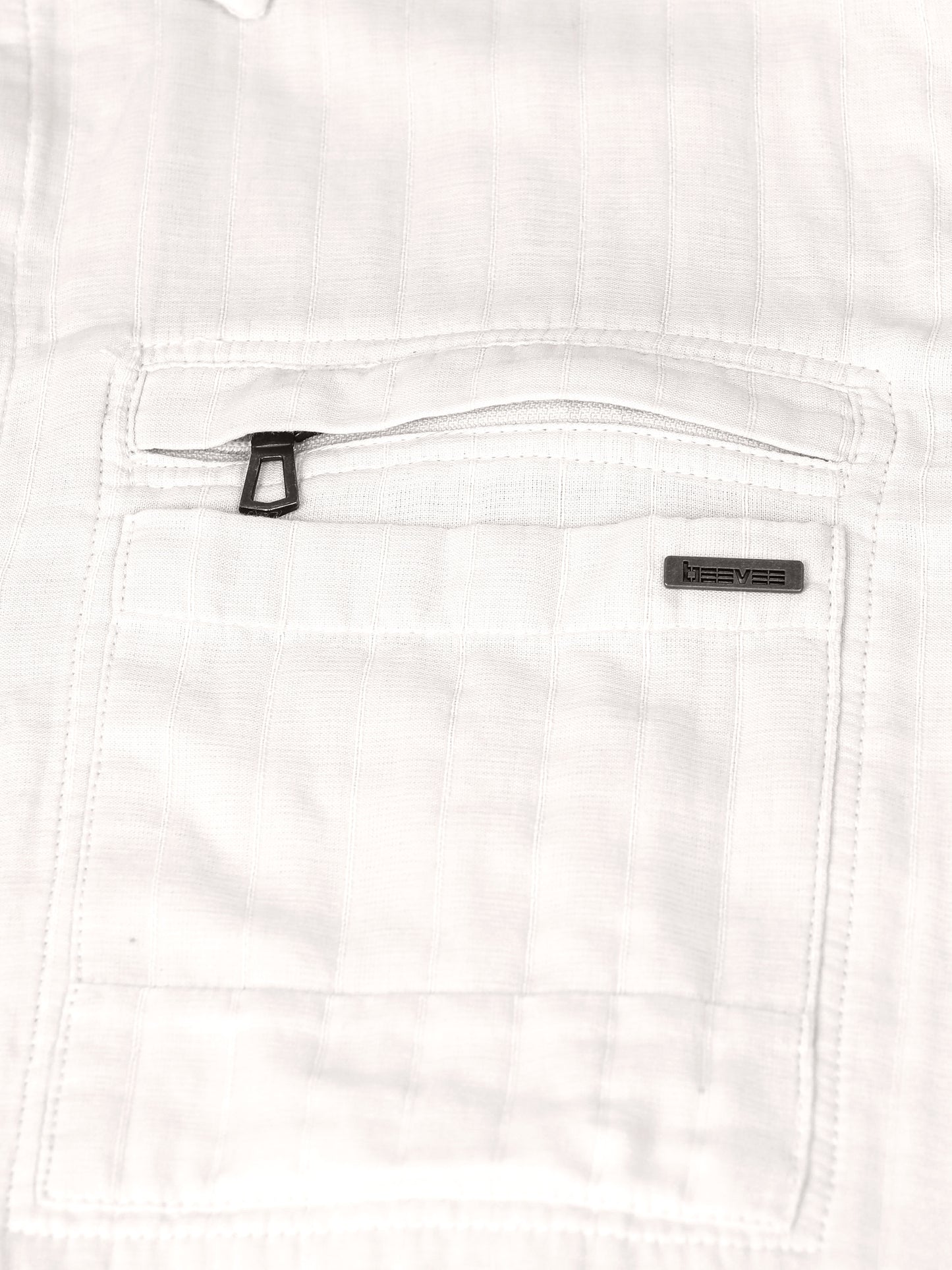 Full Sleeve Double Pocket White Shirt