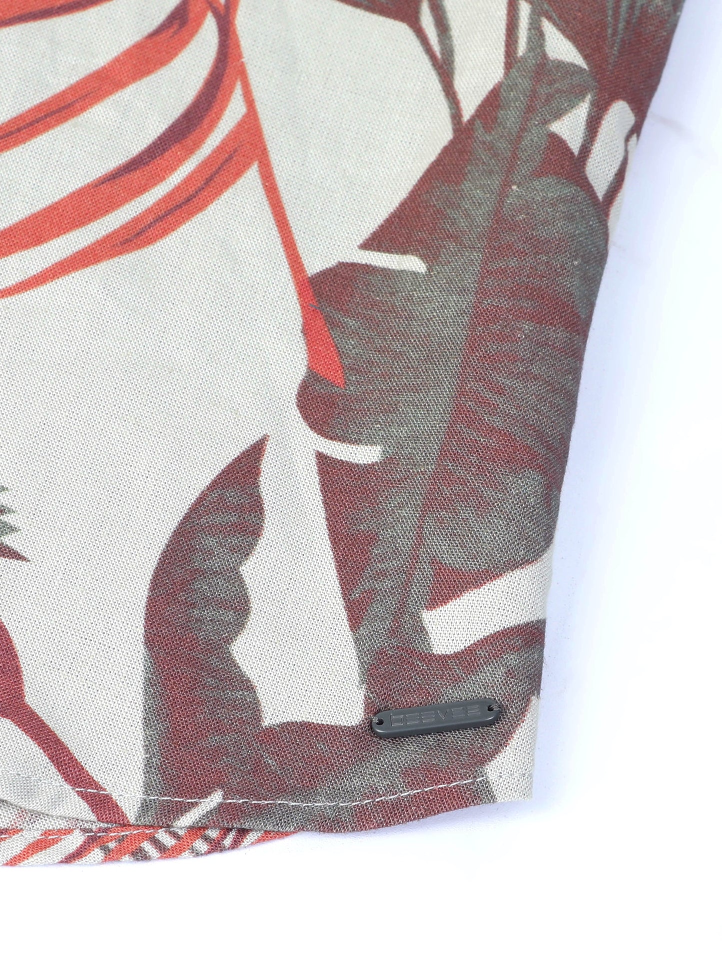 Cotton Floral Printed Grey Casual Shirt