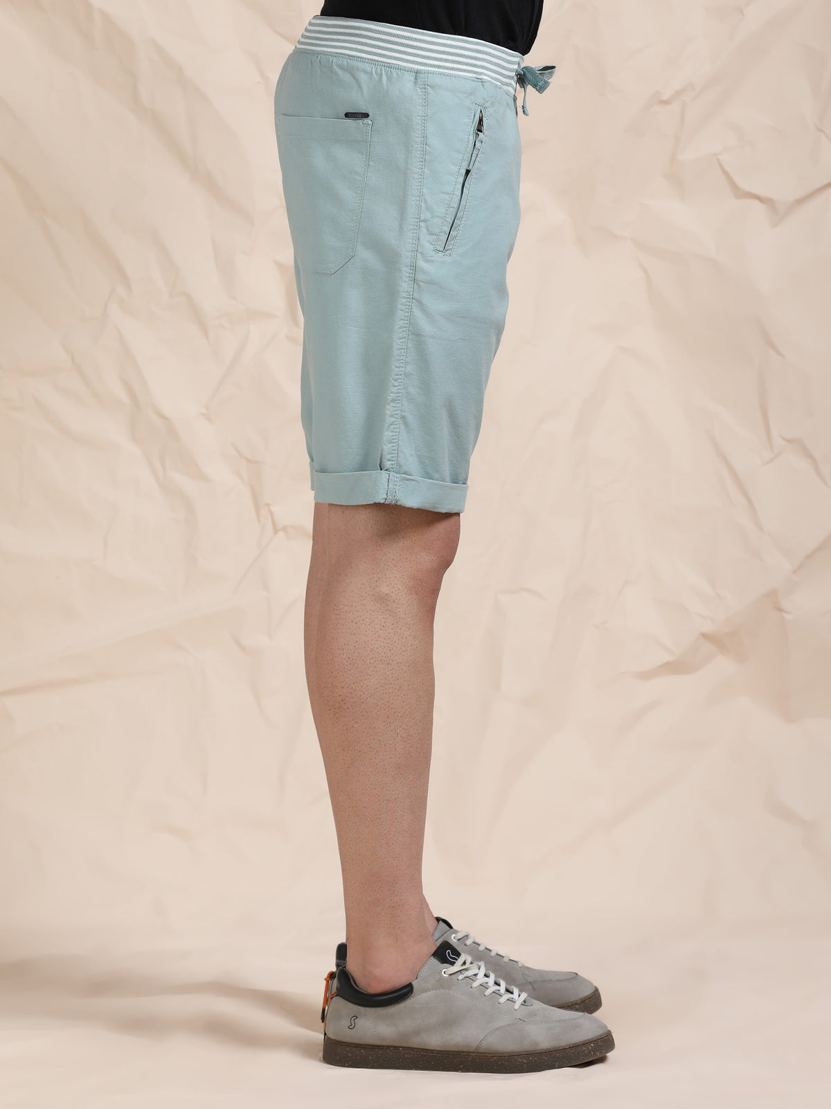 Mint Casual Cotton Lycra Shorts