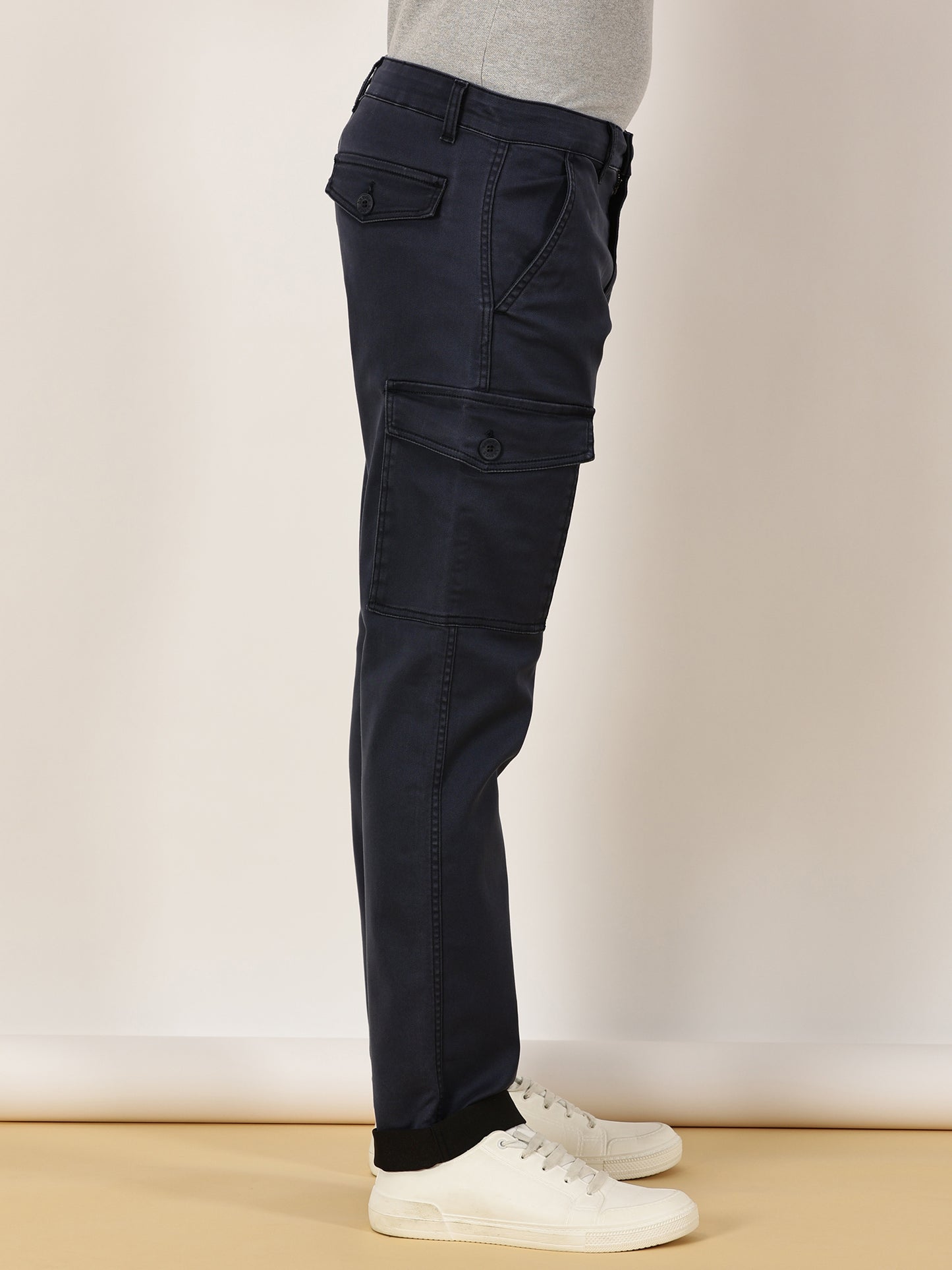 Multi Pocket Stretchable Navy Cargo
