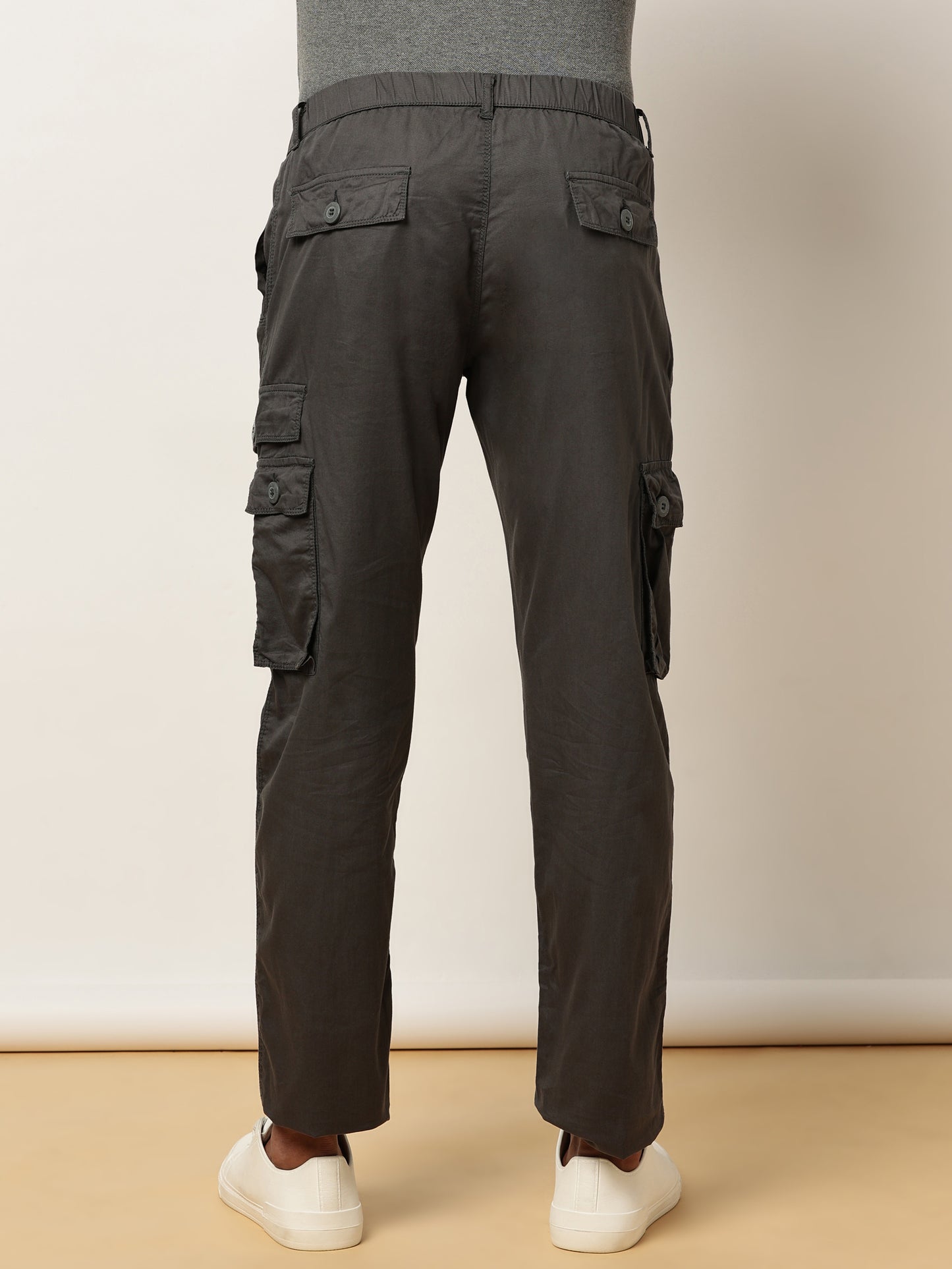 BEEVEE Melange Grey Solid Lounge Wear Bottoms for Men