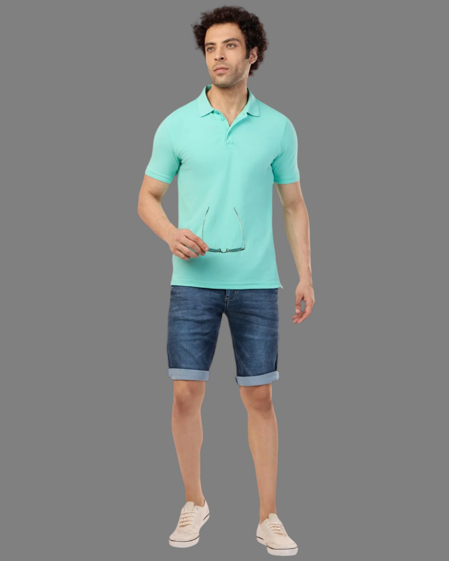 Dark Blue Stretchable Denim Shorts