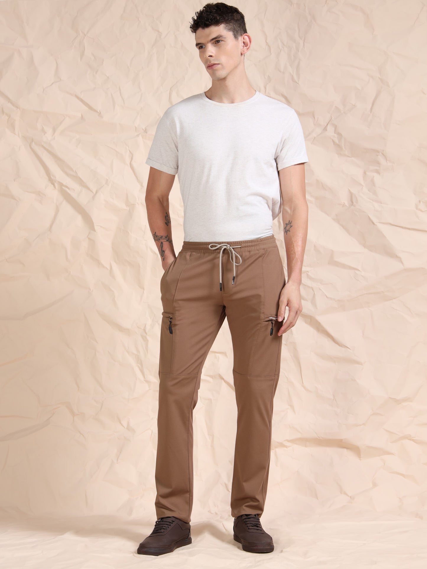 Stretchable Brown Track Pant