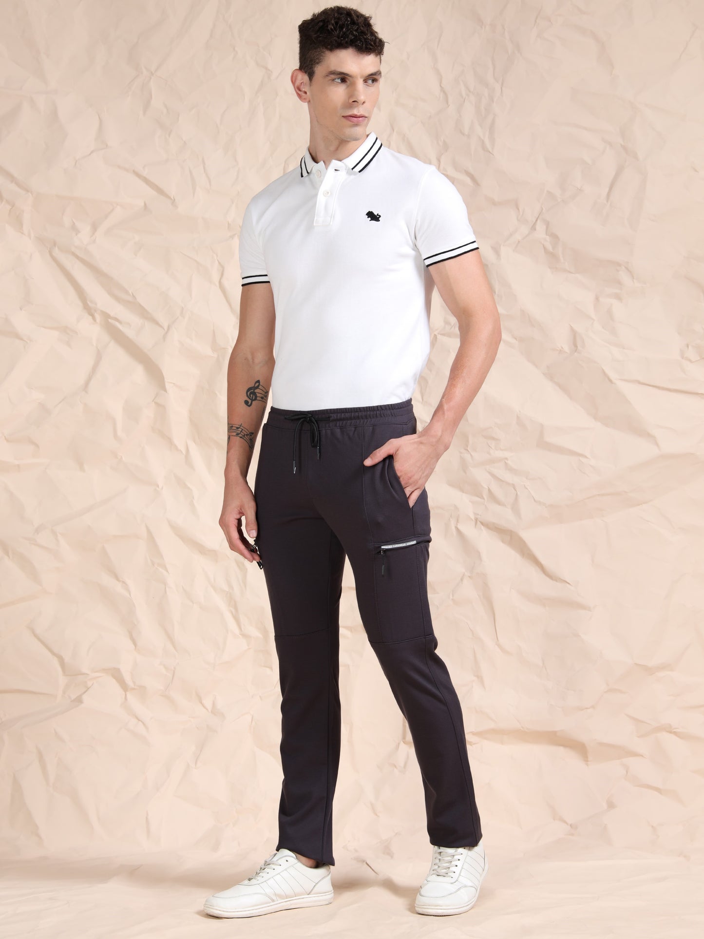 Stretchable Dark Grey Track Pant