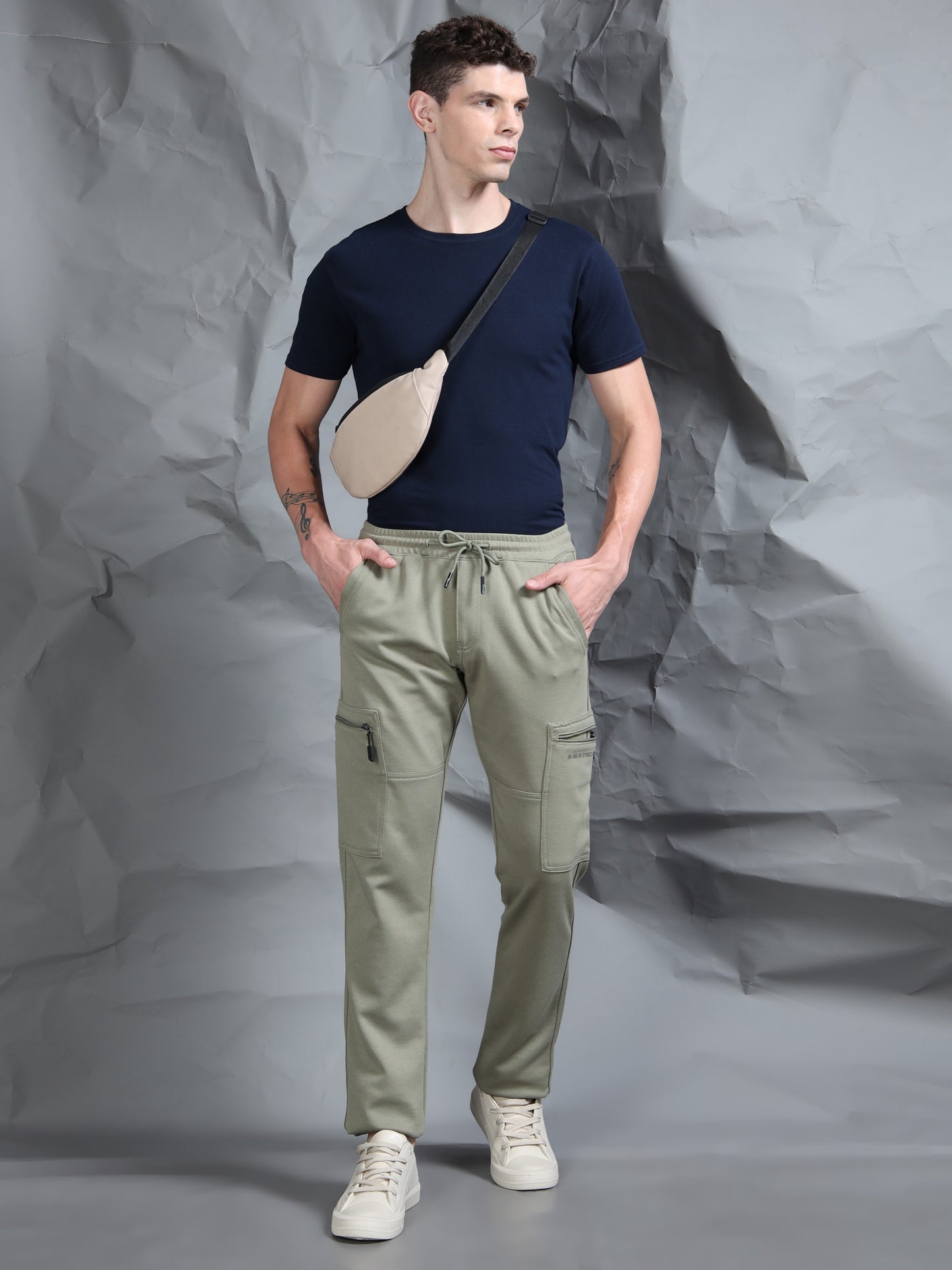 Stretchable Green Track Pant