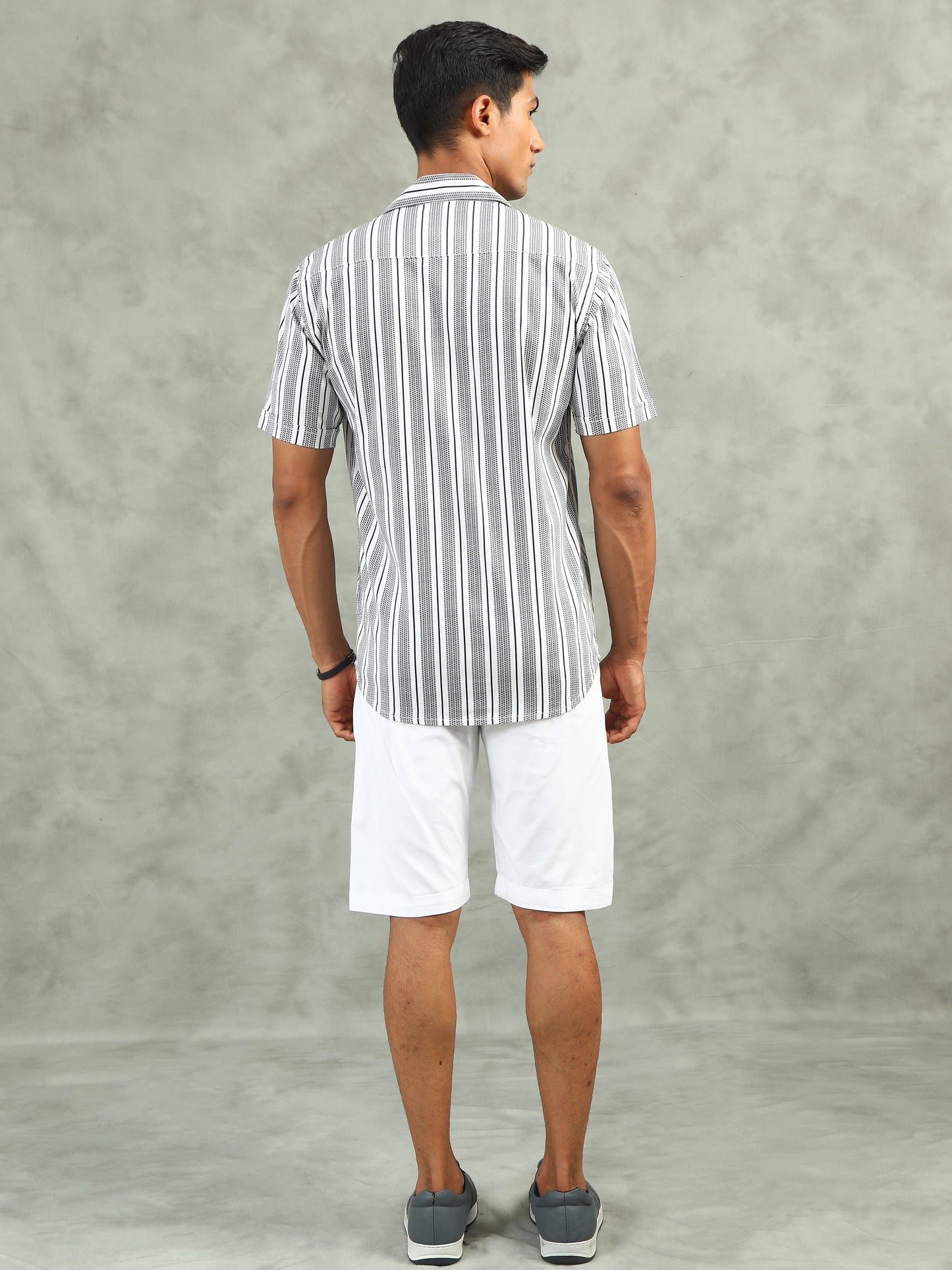 White Regular Fit Striped Cor-Ord Sets