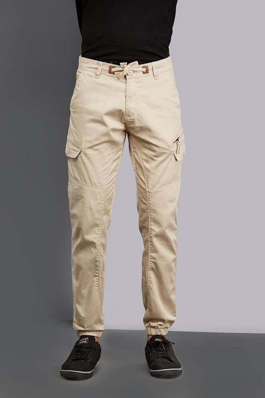 Multi Pocket Stretchable Khaki Cargo