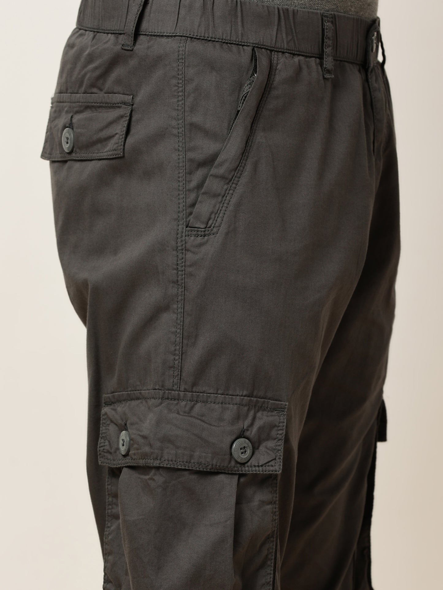 BEEVEE Melange Grey Solid Lounge Wear Bottoms for Men