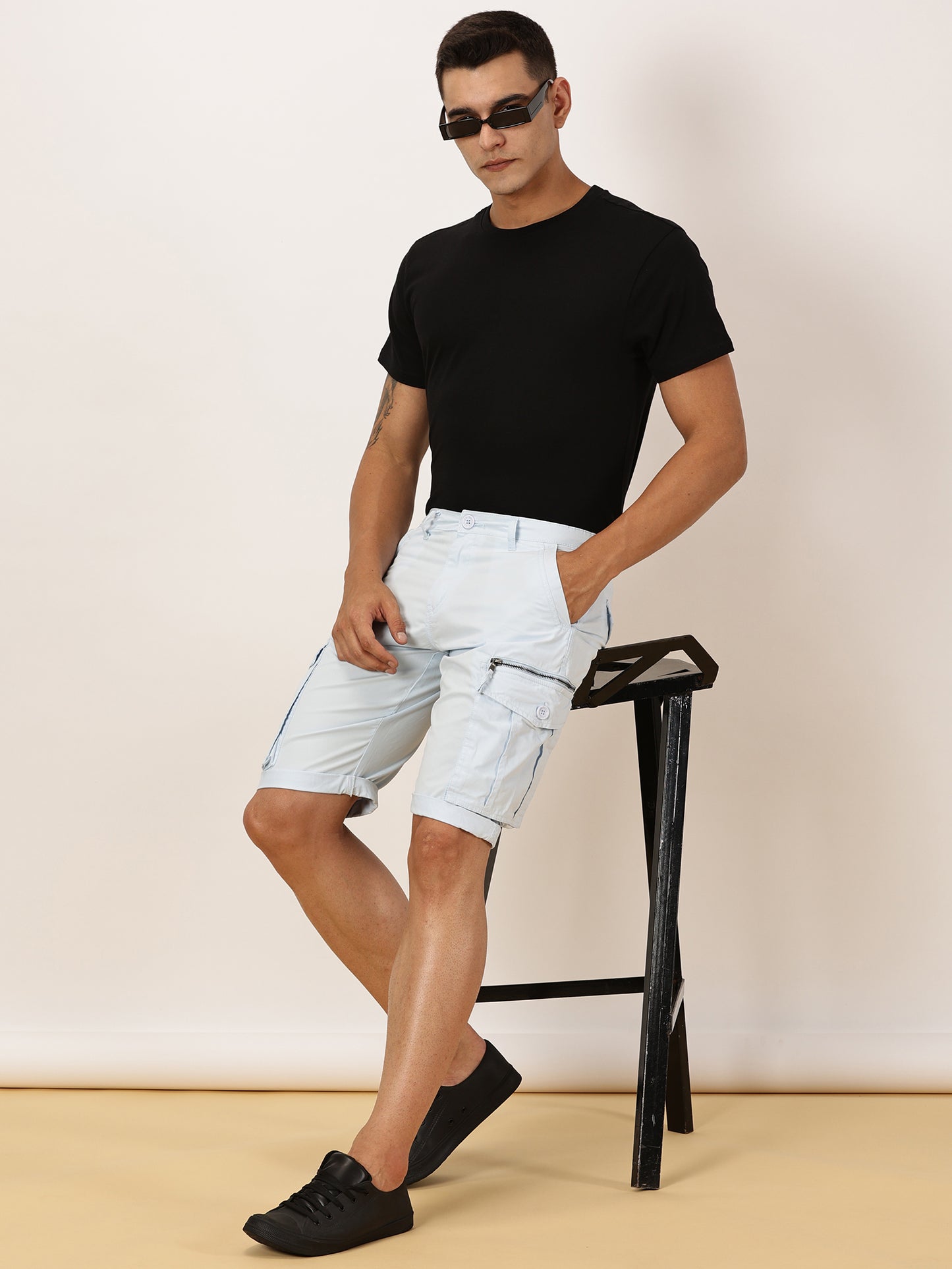 Multi Pockets Sky Cargo Shorts