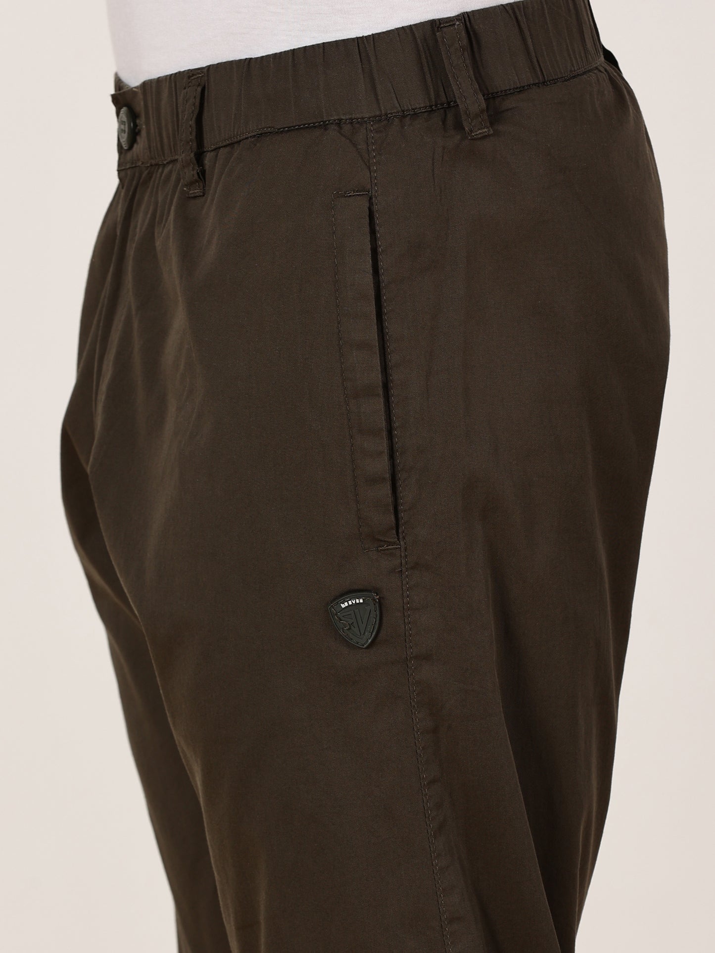 Light Weight Elasticated Waist Zip Pocket Olive Lounge Pants