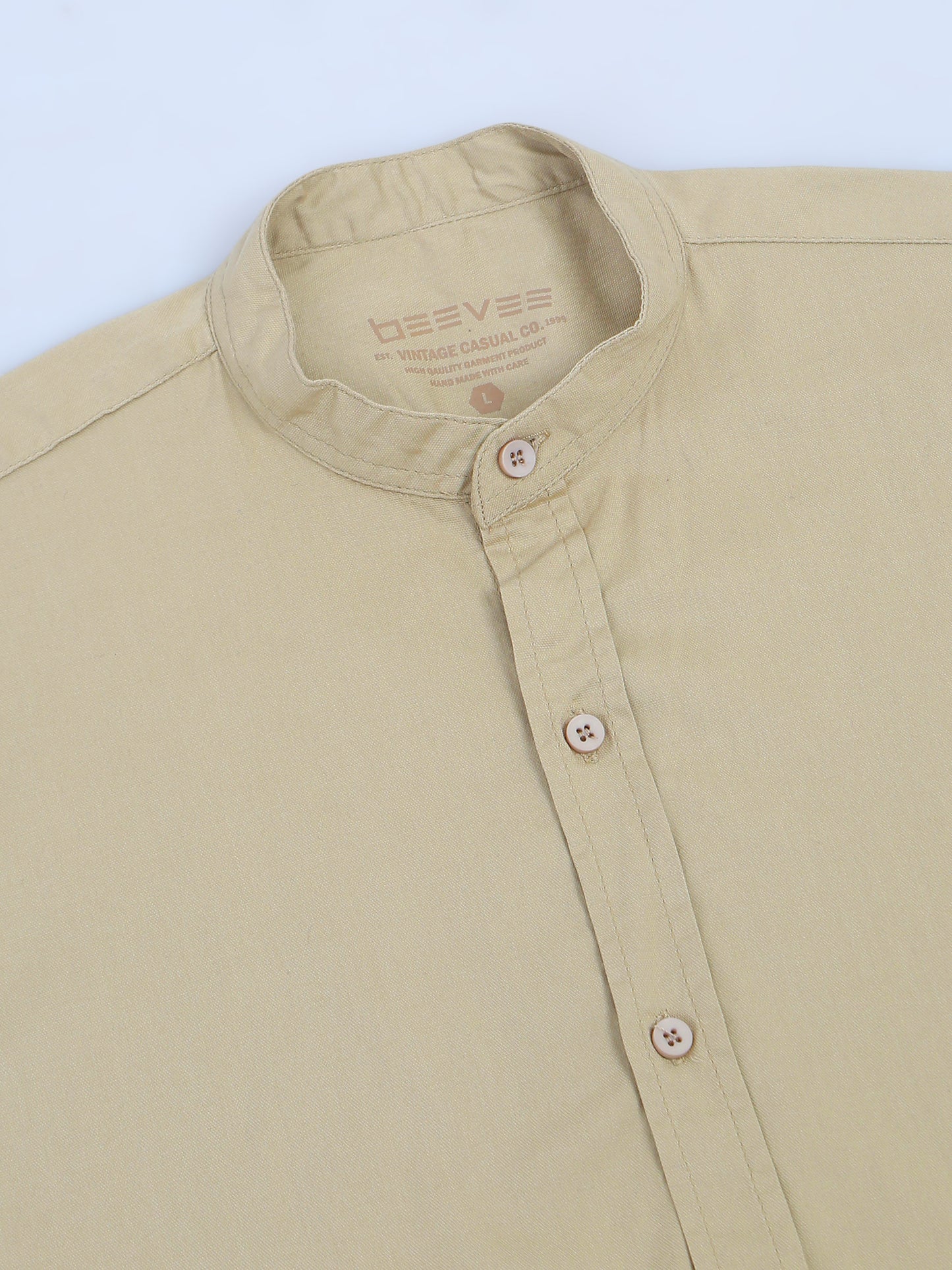 Beige Regular Fit Solid Co-ord Sets