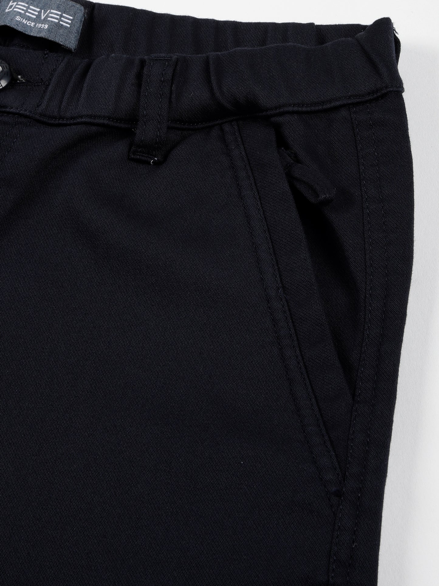 Navy Elasticated Waist Multi Pocket Stretchable Lounge Pants