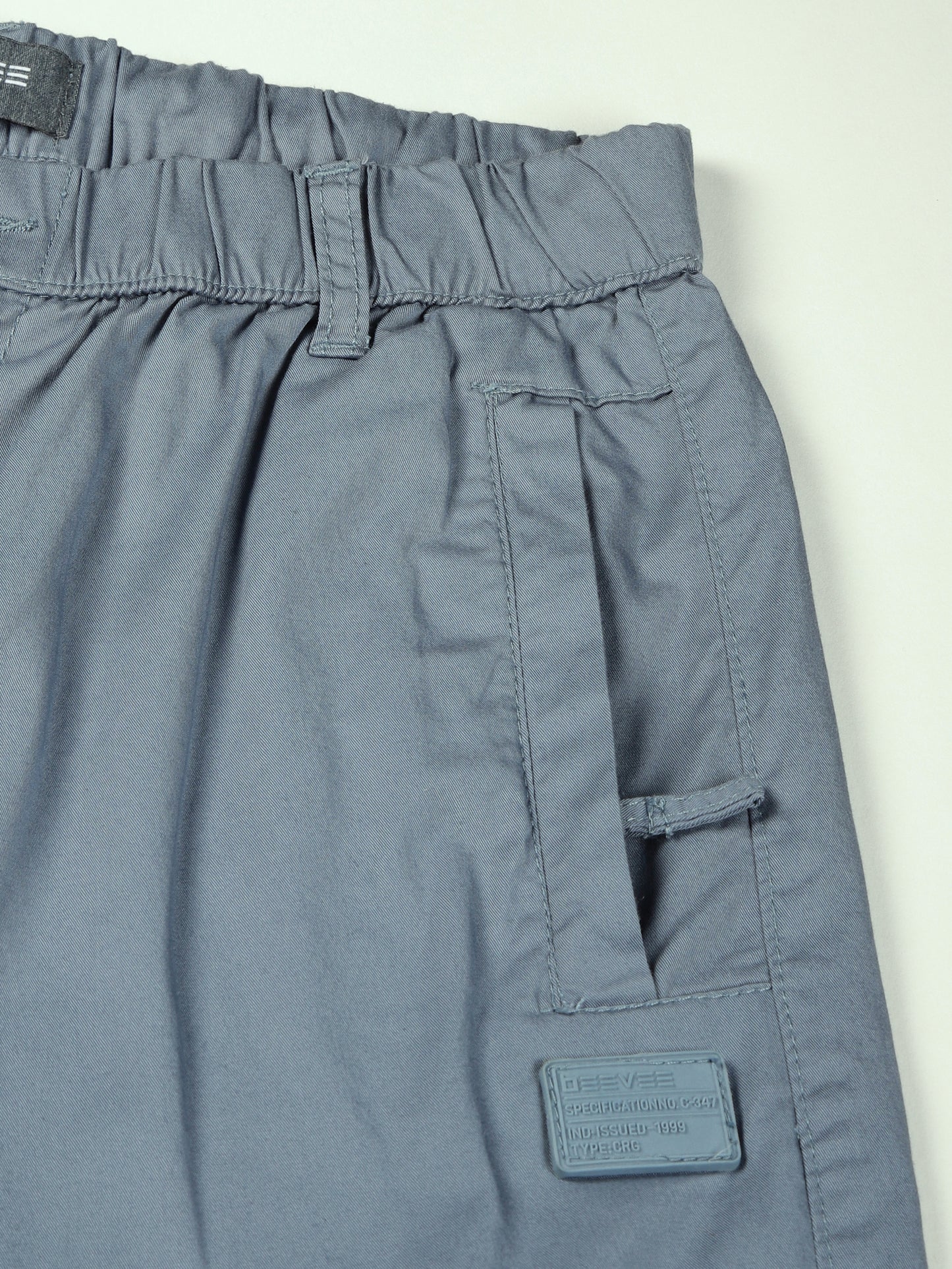 Zip Pocket Elasticated Stretchable Blue Shorts
