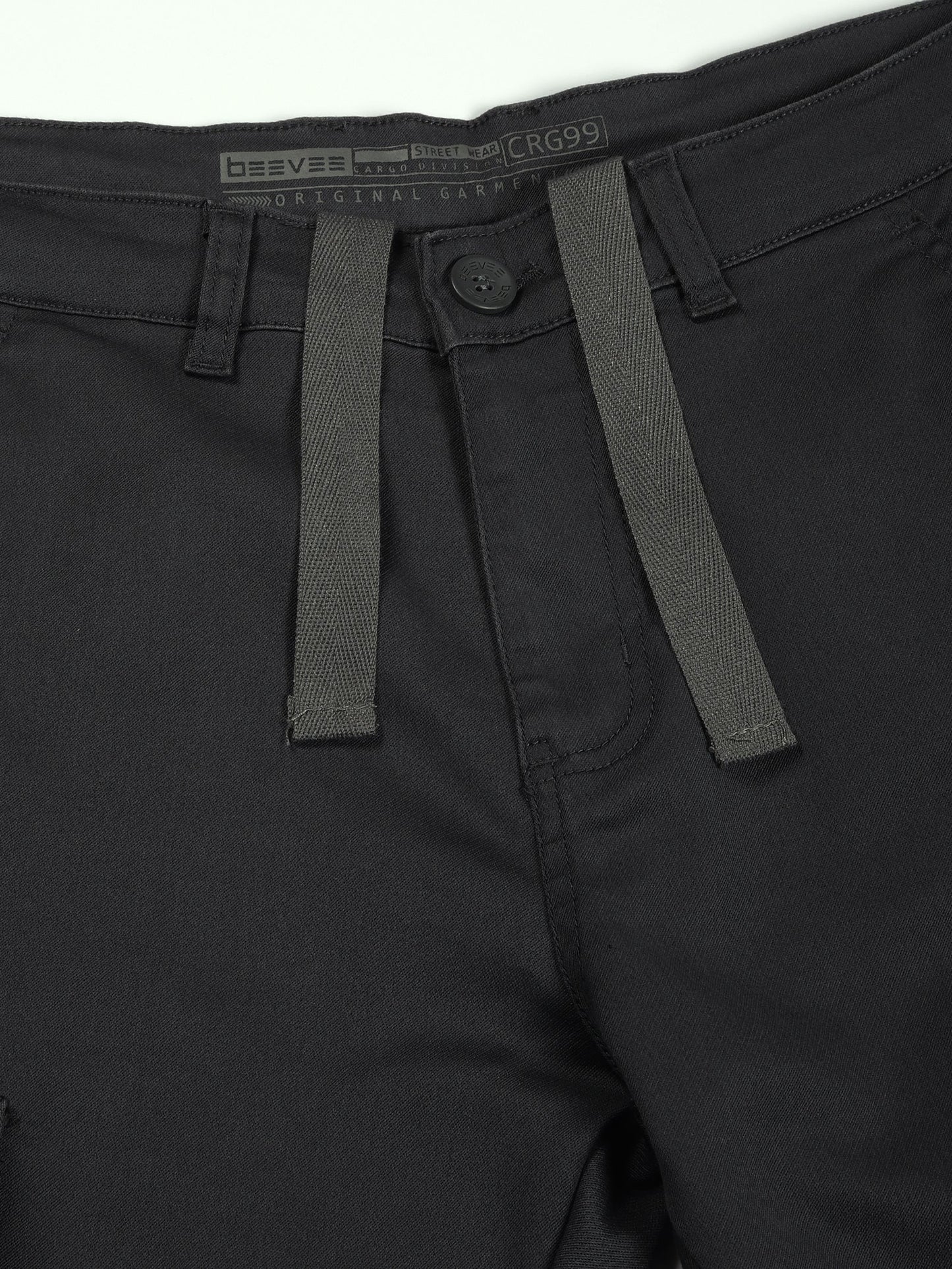 Multi Pocket Stretchable Grey Cargo