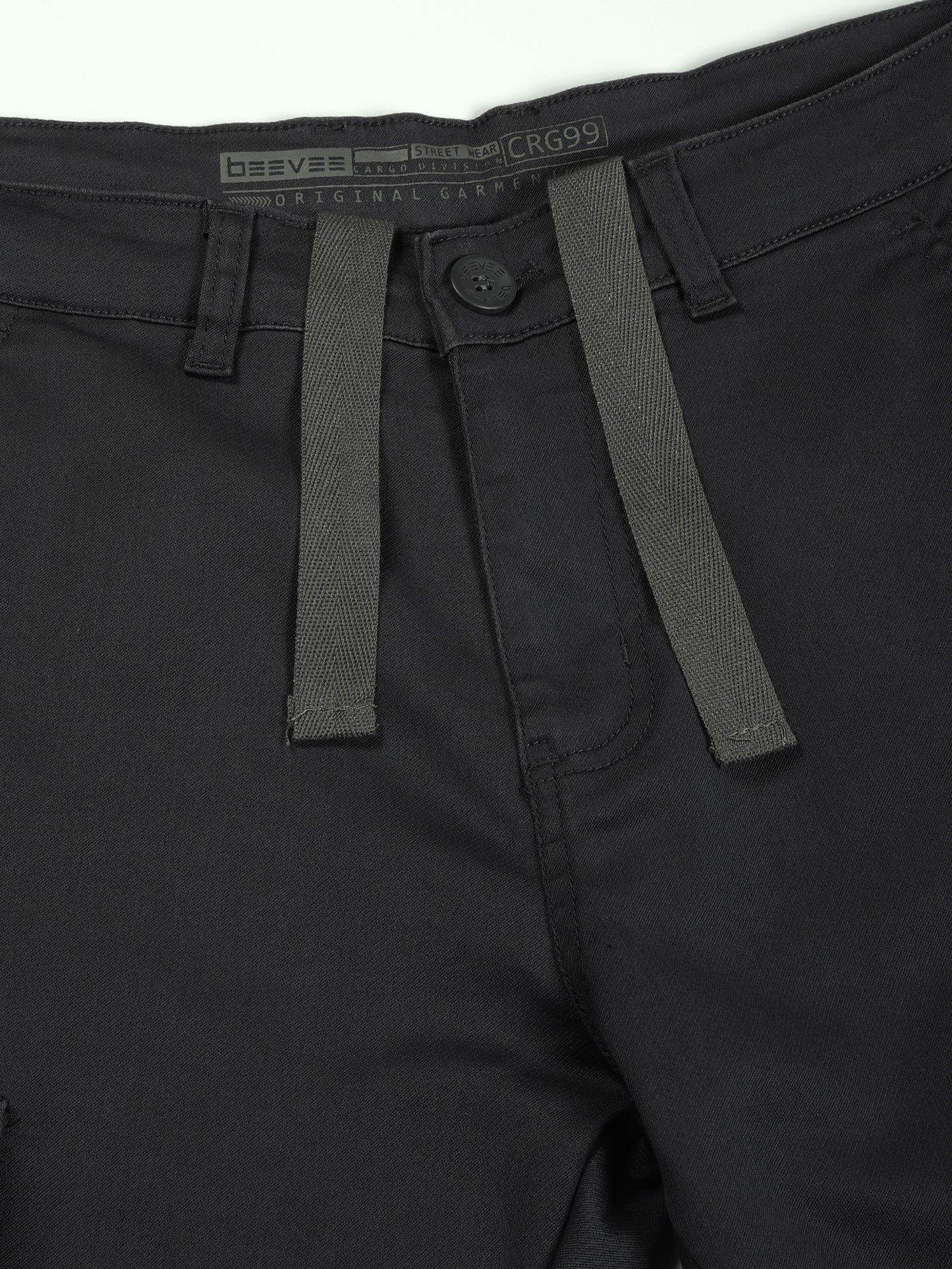 Multi Pocket Stretchable Grey Cargo