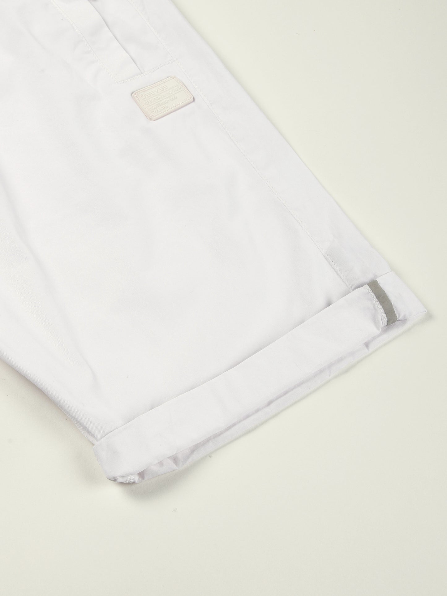 Zip Pocket Elasticated Stretchable White Shorts