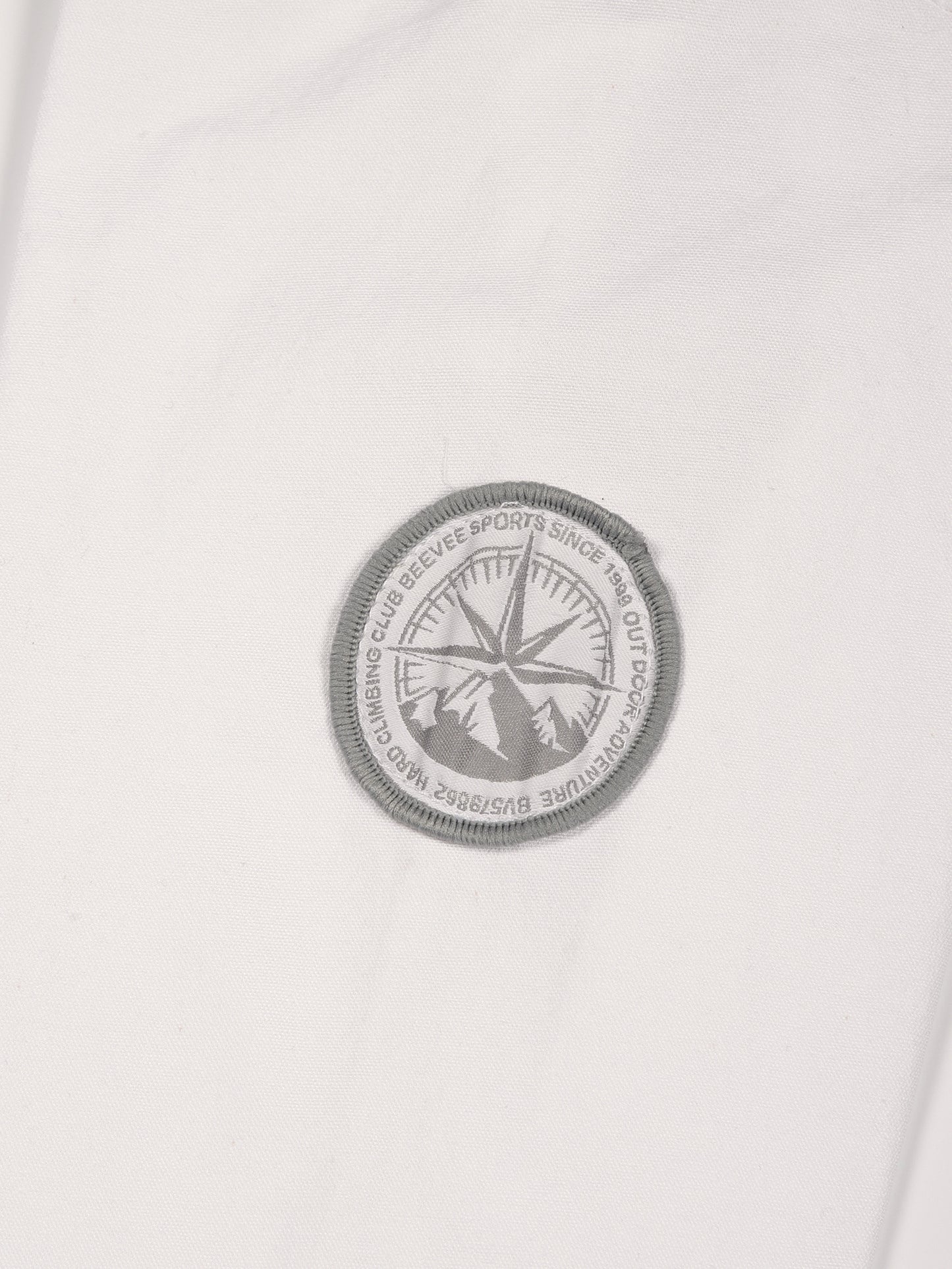 Zip Pocket Stretchable White Cargo Shirt