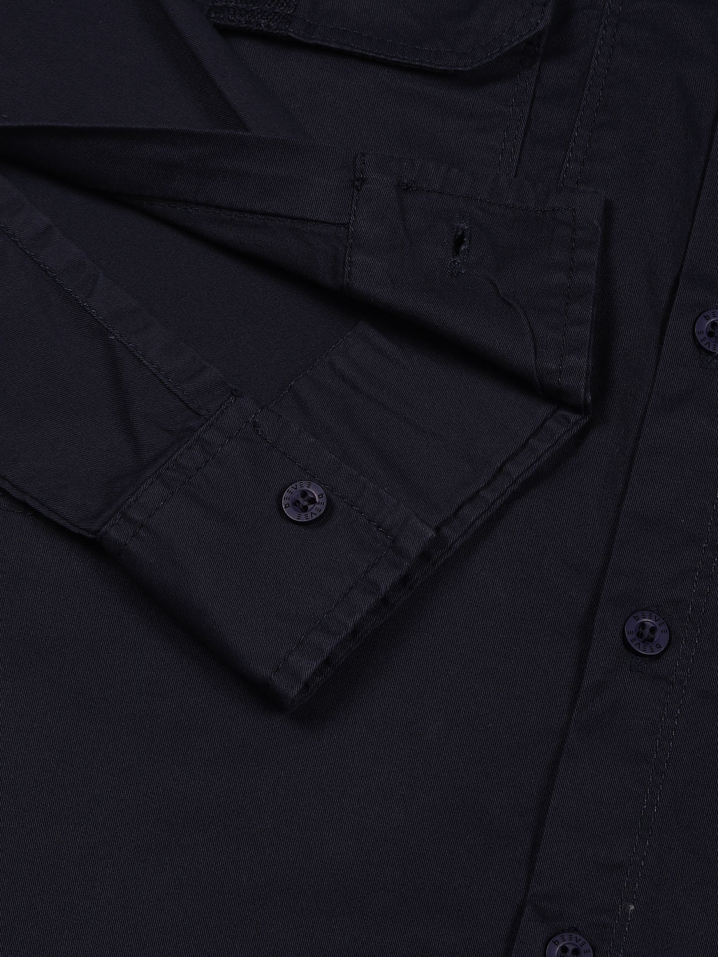 Double Pocket Stretchable Navy Cargo Shirt