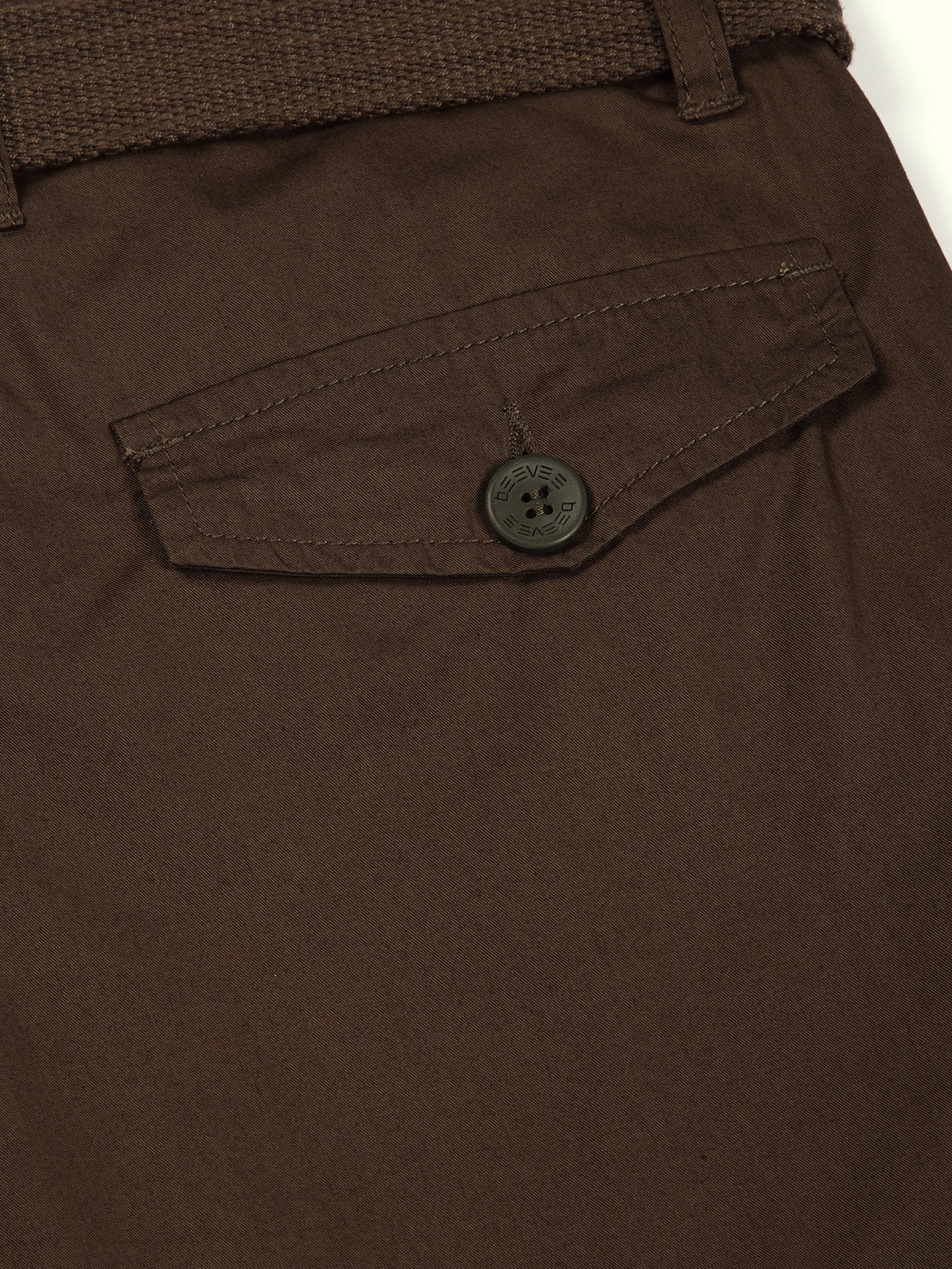 BEEVEE Men's Solid Olive Cargo Pants with Belt