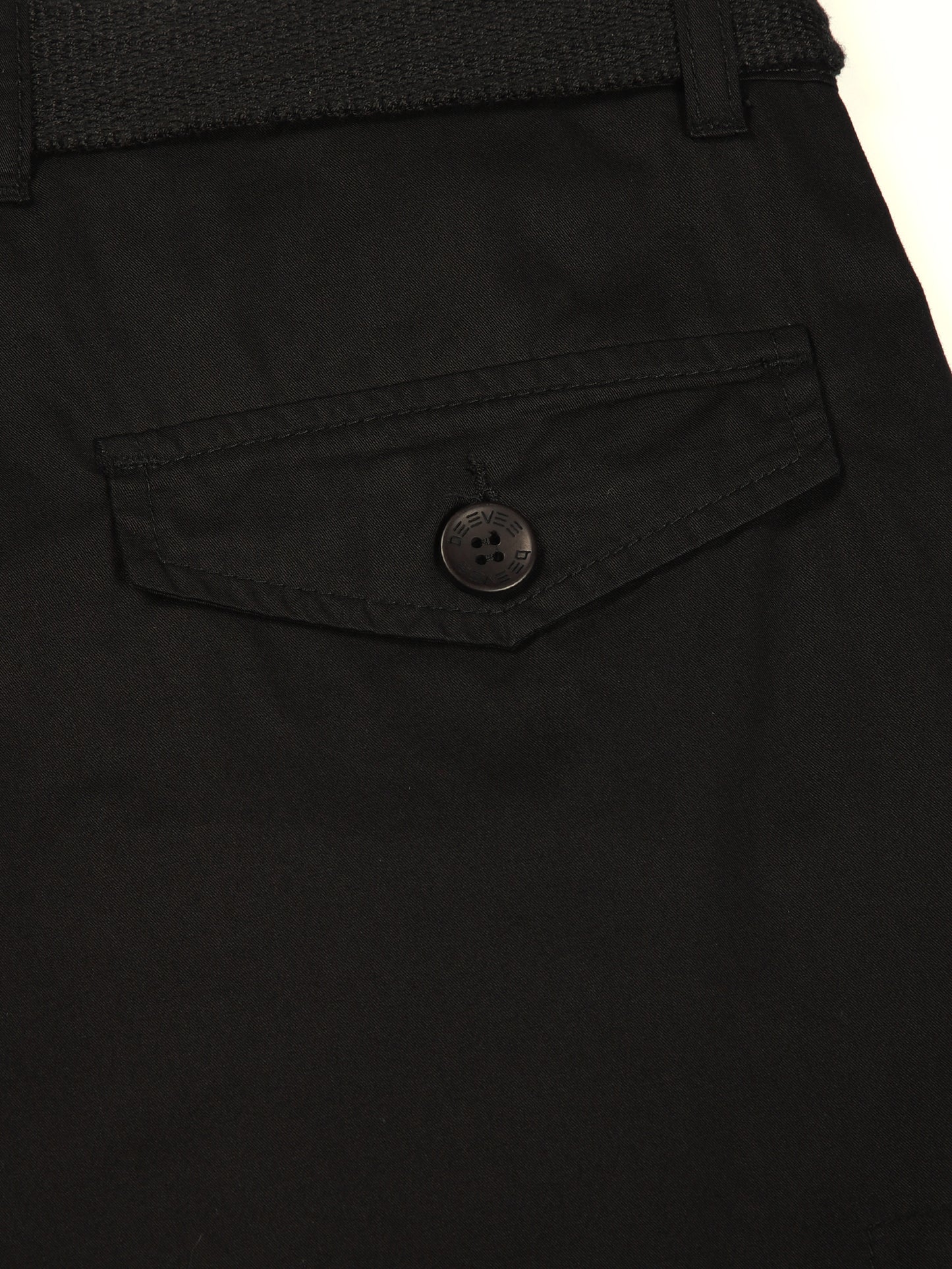 BEEVEE Men's Solid Black Cargo Pants with Belt