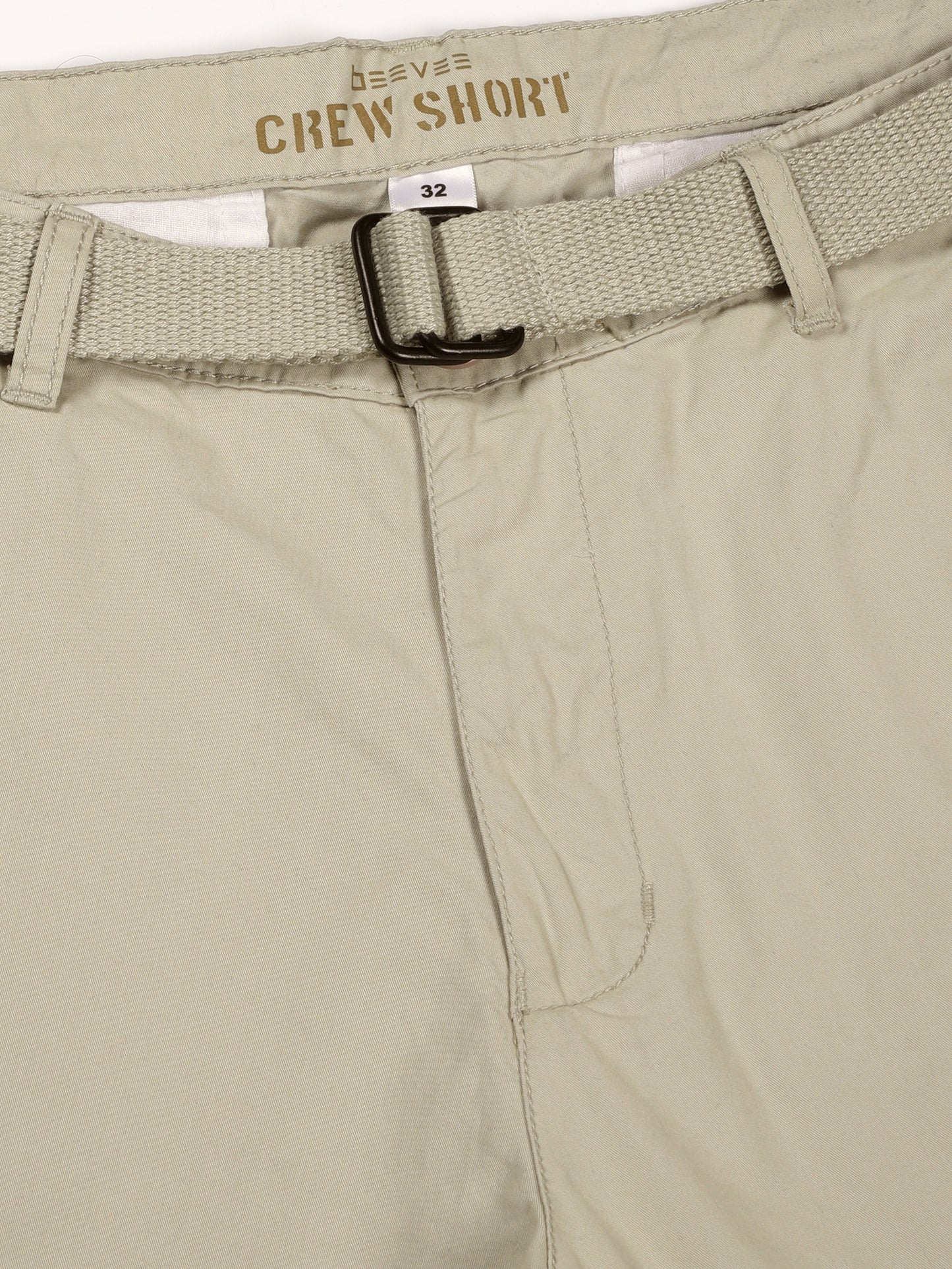 Pista Regular Fit Solid Shorts With Belt