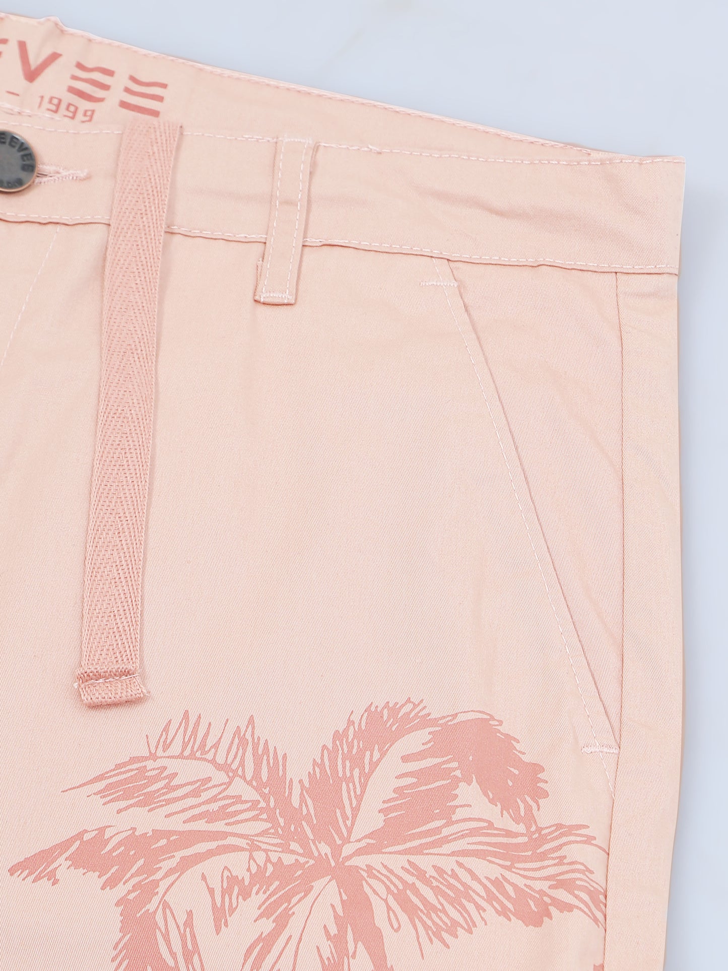 Printed Stretchable Pink Shorts