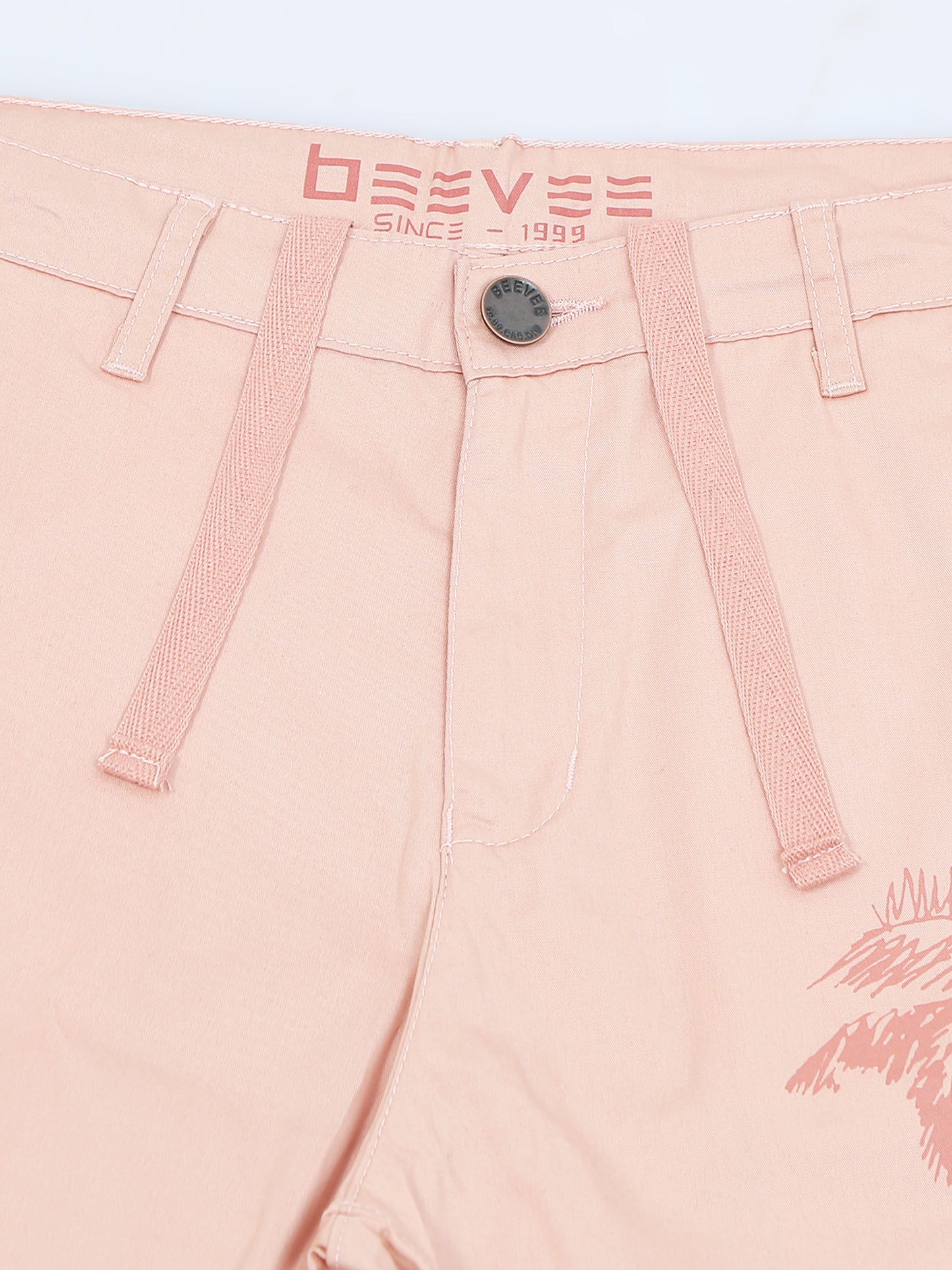 Printed Stretchable Pink Shorts