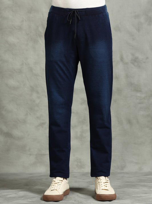 BEEVEE Men's Denim Solid Regular Fit Three Pocket Elasticated Waist Band Drawstring Casual Jeans