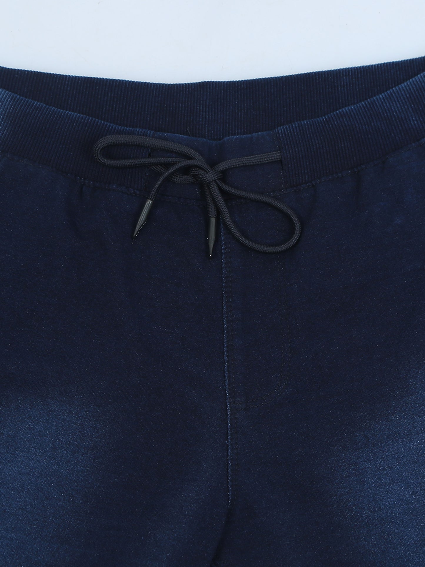 BEEVEE Men's Denim Solid Regular Fit Three Pocket Elasticated Waist Band Drawstring Casual Jeans