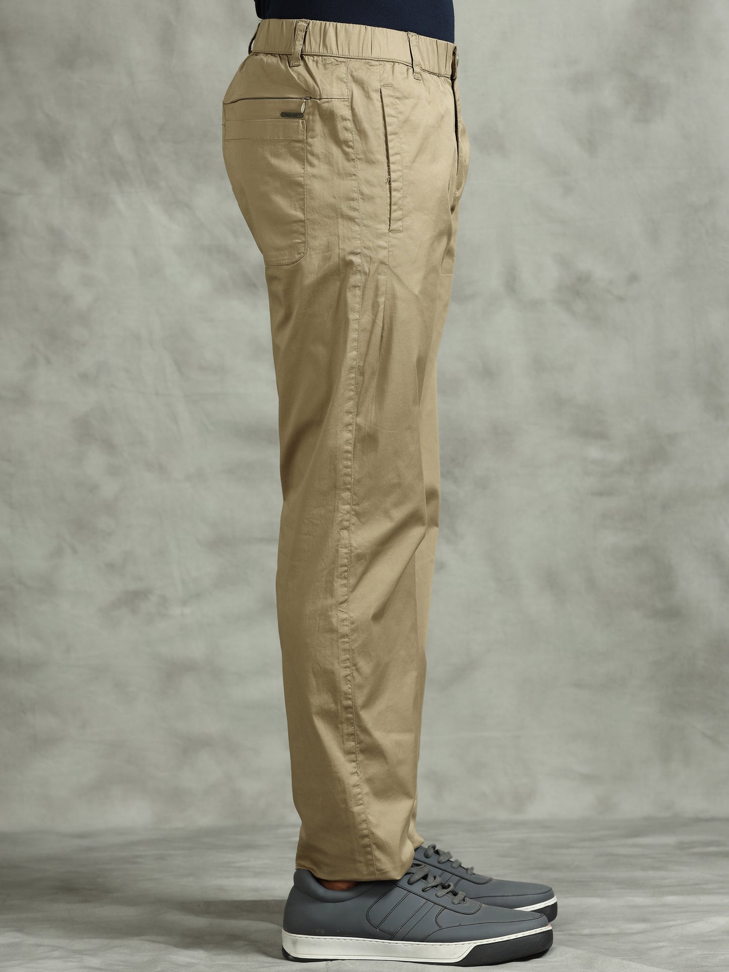 Olive Elasticated Waist Zip Pocket Stretchable Lounge Pants
