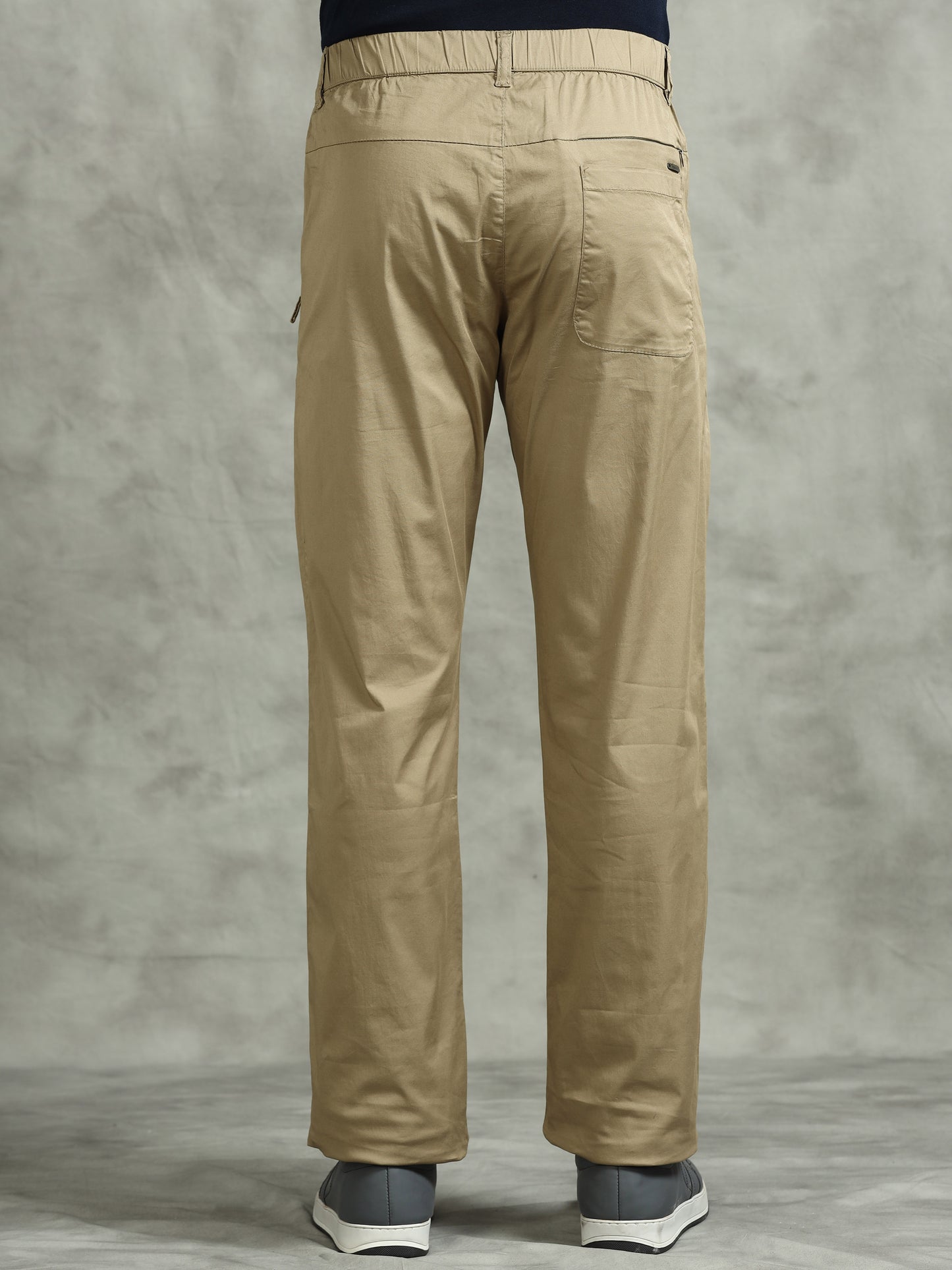 Olive Elasticated Waist Zip Pocket Stretchable Lounge Pants