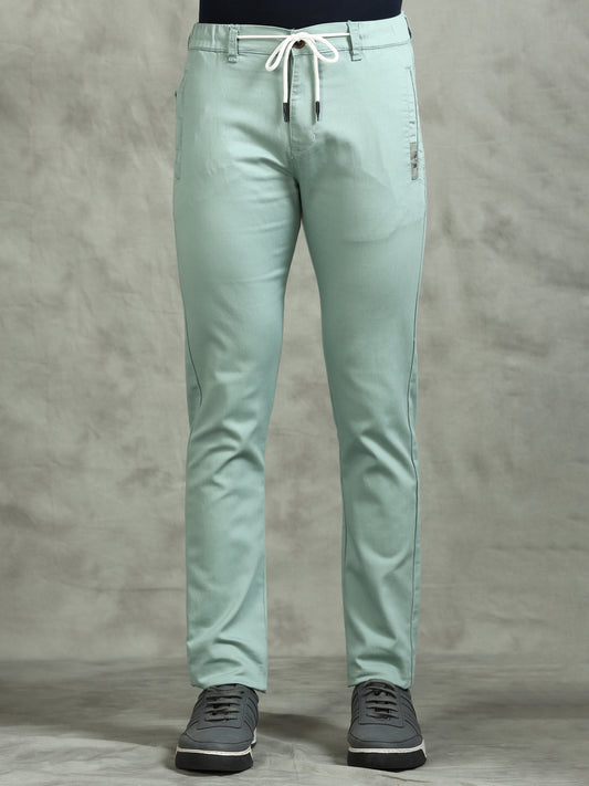 Zip Pocket Green Elasticated Stretchable Lounge Pants