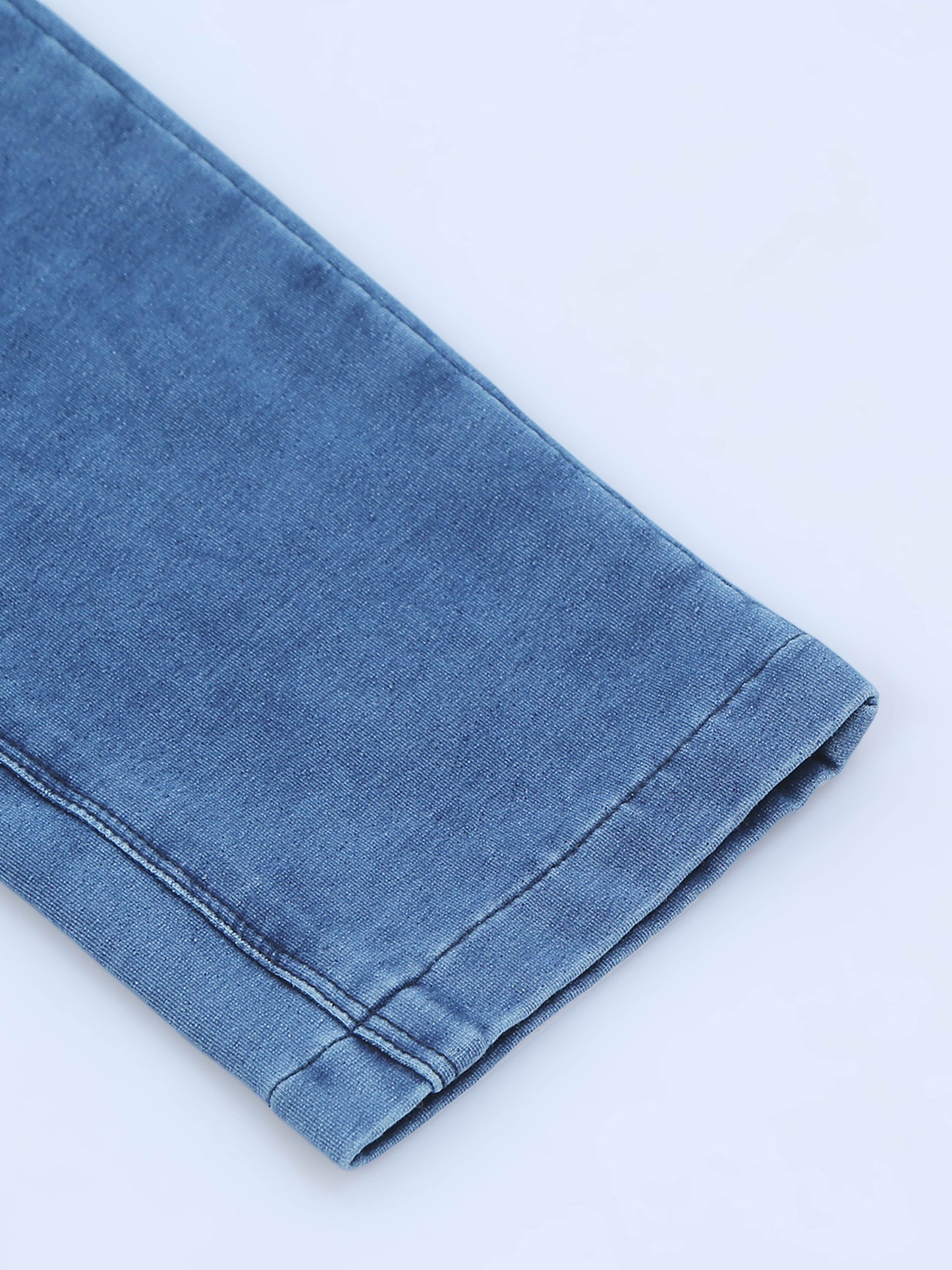BEEVEE Men's Denim Solid Regular Fit Three Pocket Elasticated Waist Band Drawstring Casual Jeans
