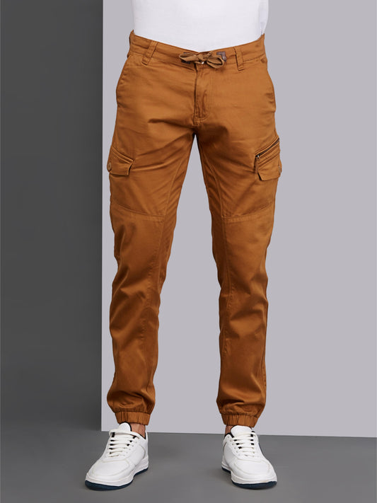 Multi Pocket Stretchable Beige Cargo