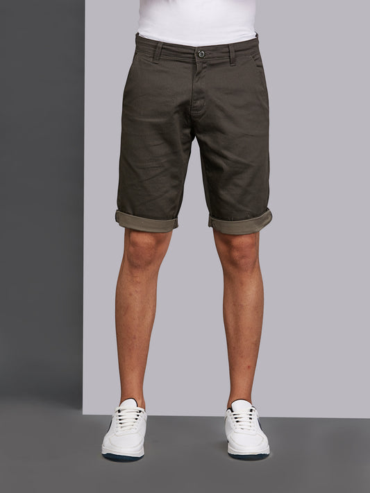 Printed Olive Stretchable Shorts