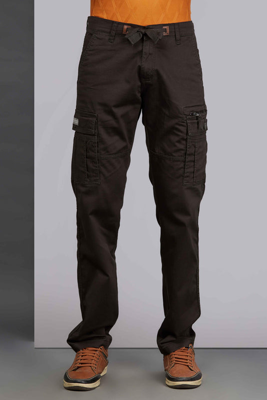 Zip Pocket Stretchable Olive Cargo