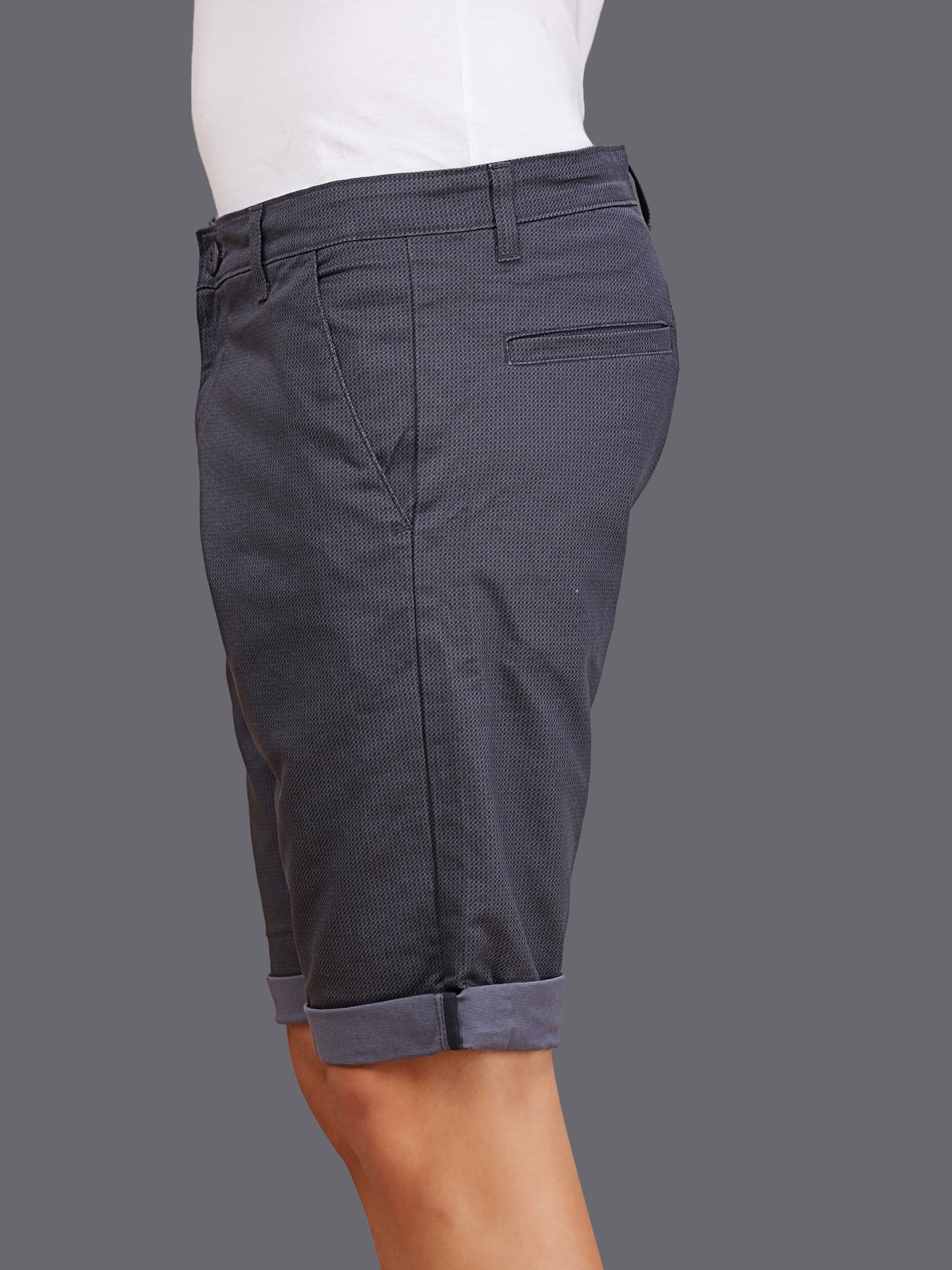 Printed Dark Blue Stretchable Shorts