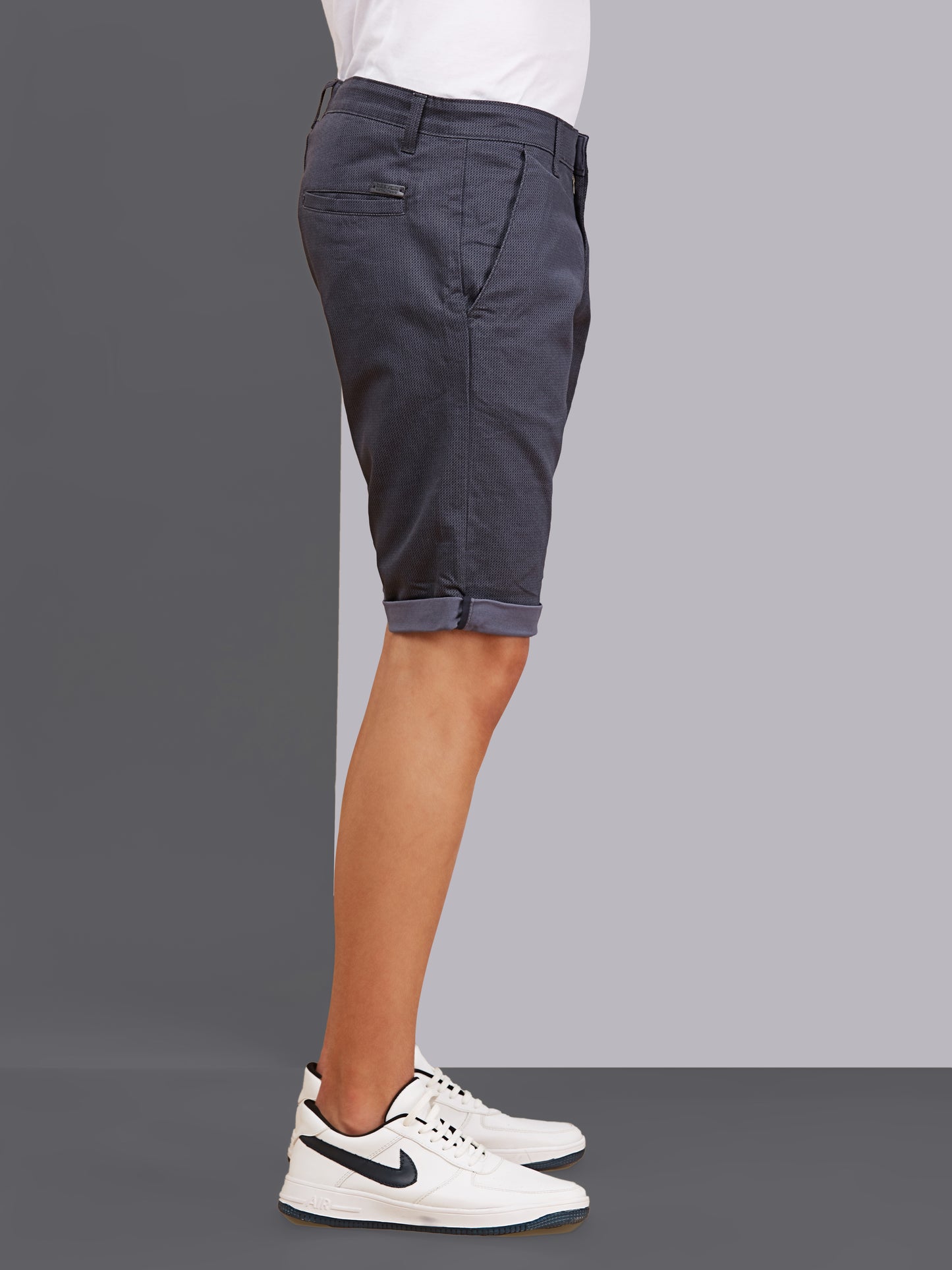 Printed Dark Blue Stretchable Shorts