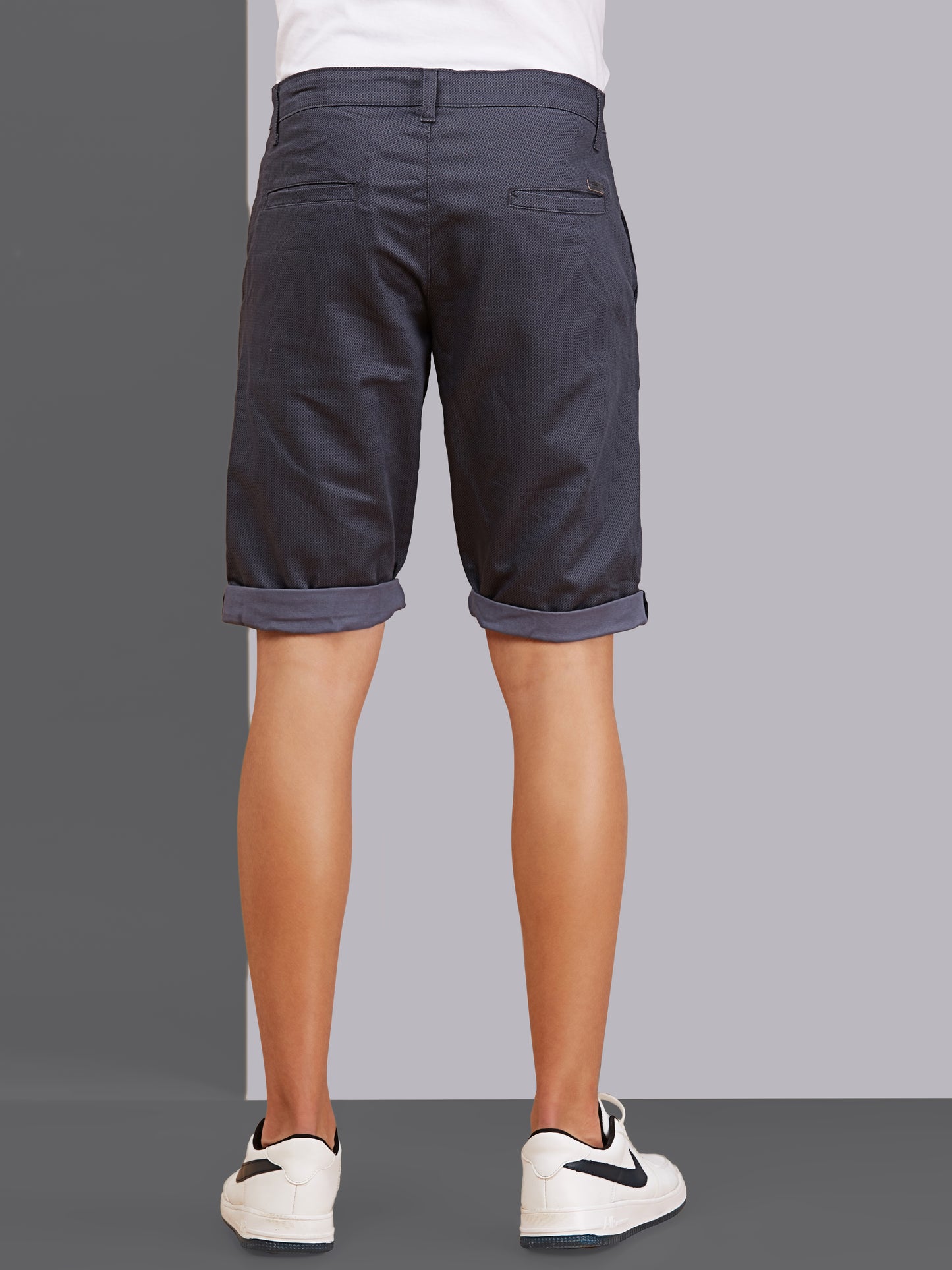 Printed Dark Blue Stretchable Shorts