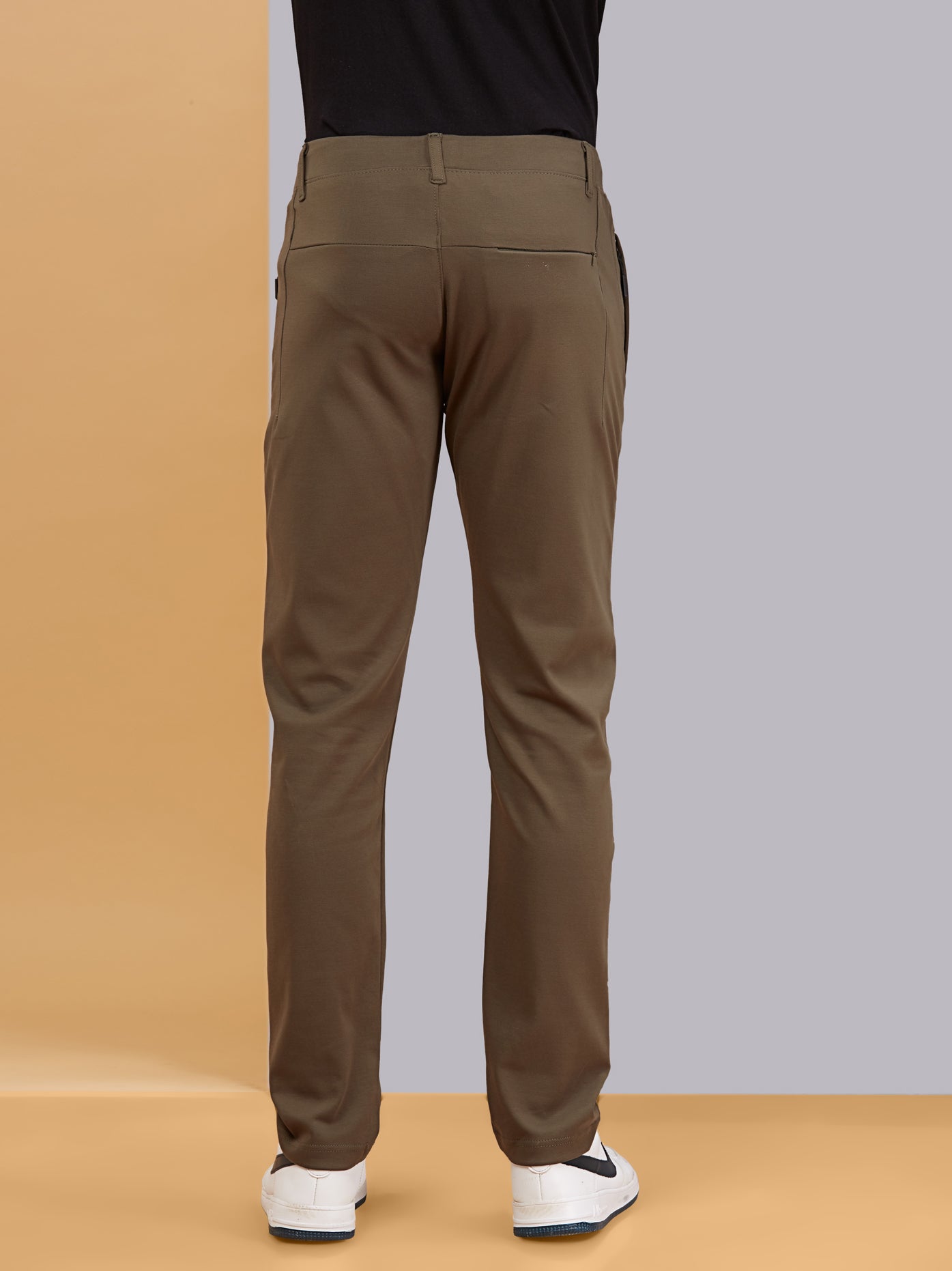 Men Printed Stretchable Track Pant-Grey Milange